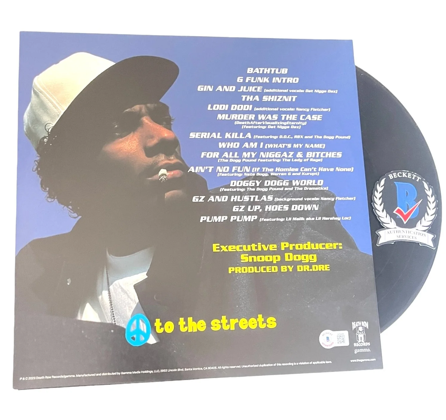SNOOP DOGG SIGNED AUTOGRAPH DOGGYSTYLE LP VINYL BECKETT BAS, изображение 2