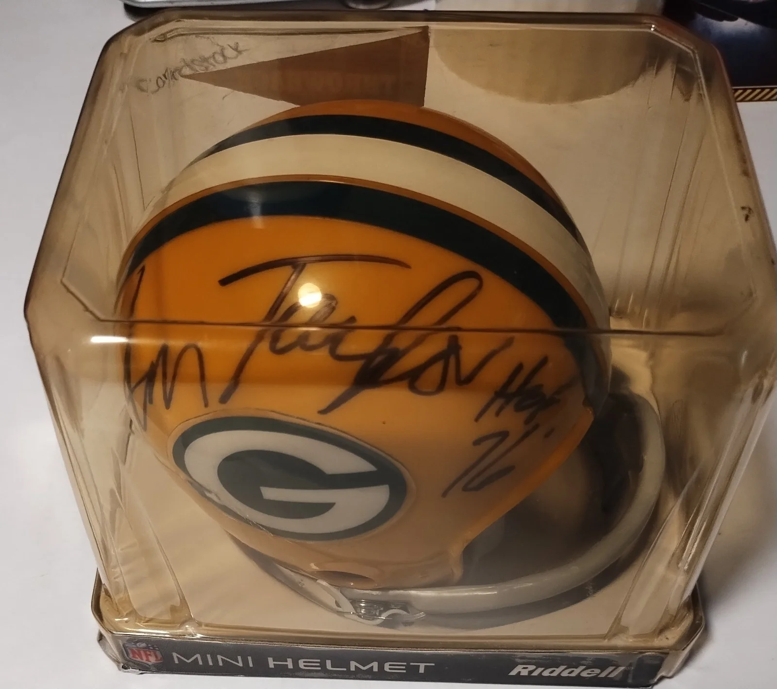 JIM TAYLOR SIGNED GREEN BAY PACKERS MINI HELMET HALL OF FAME 1976 JSA CD28863, изображение 5