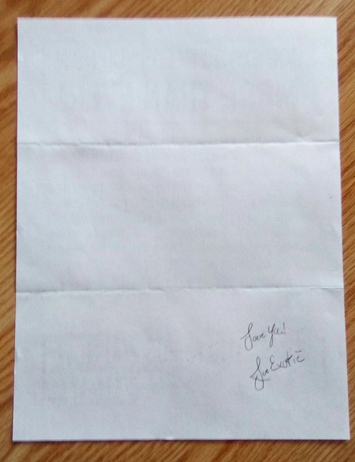 Joe Exotic — Joe Exotic Authentic Signed The Tiger King 8.5x11 Prison Flyer + Envelope, image 2