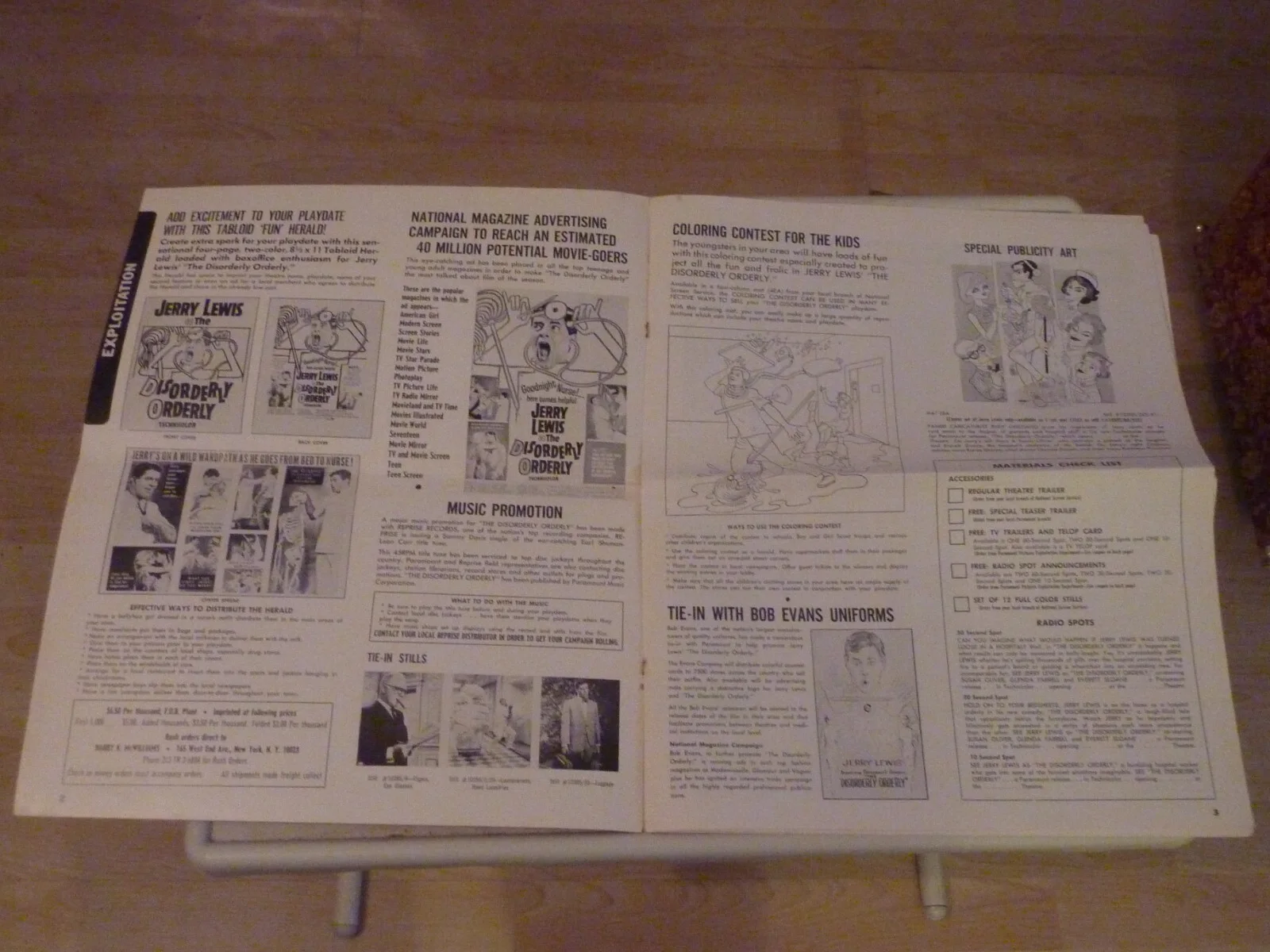 Jerry Lewis THE DISORDERLY ORDERLY VINTAGE RARE PRESS BOOK MANUAL 1964, image 3