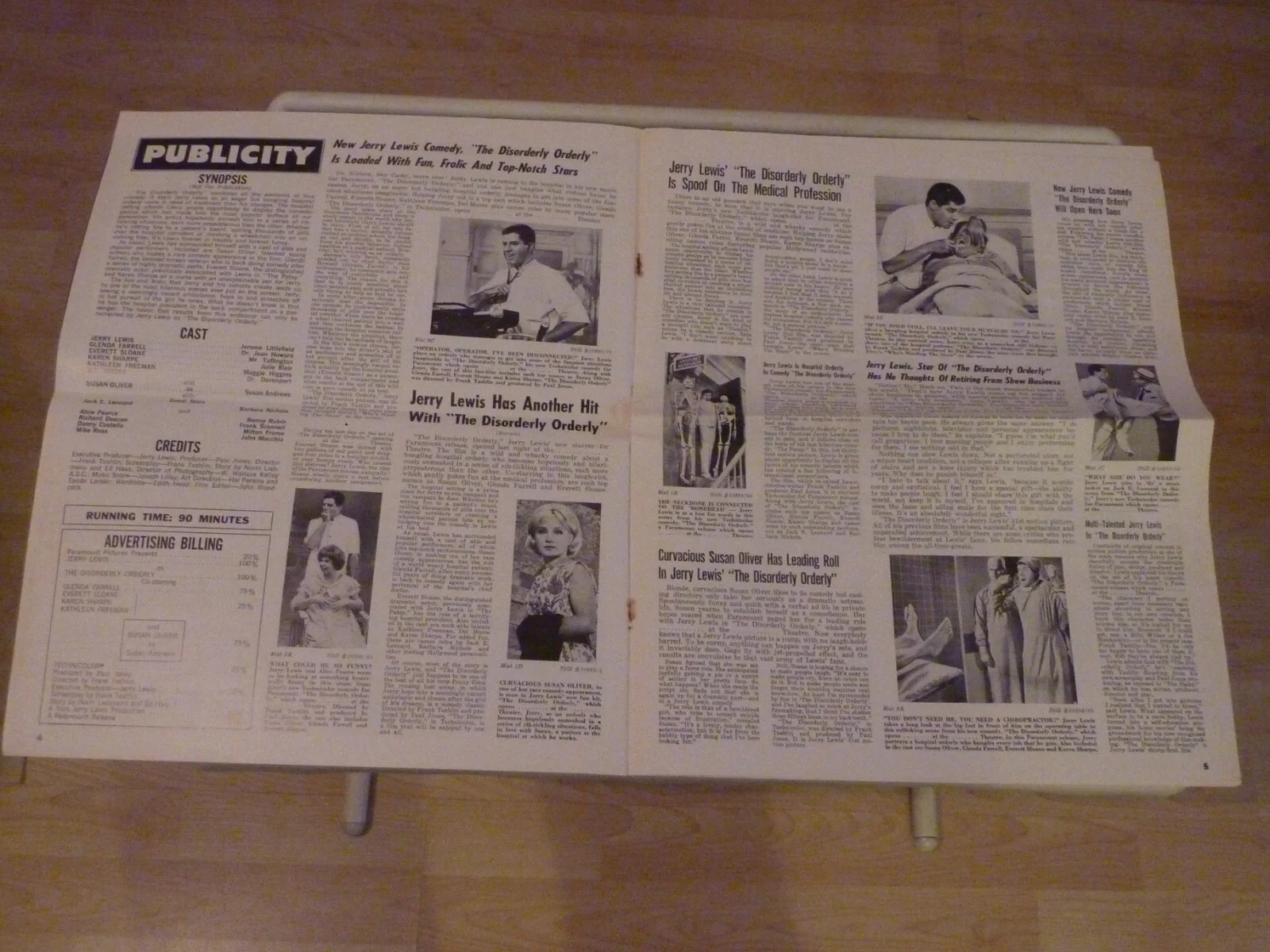 Jerry Lewis THE DISORDERLY ORDERLY VINTAGE RARE PRESS BOOK MANUAL 1964, image 4