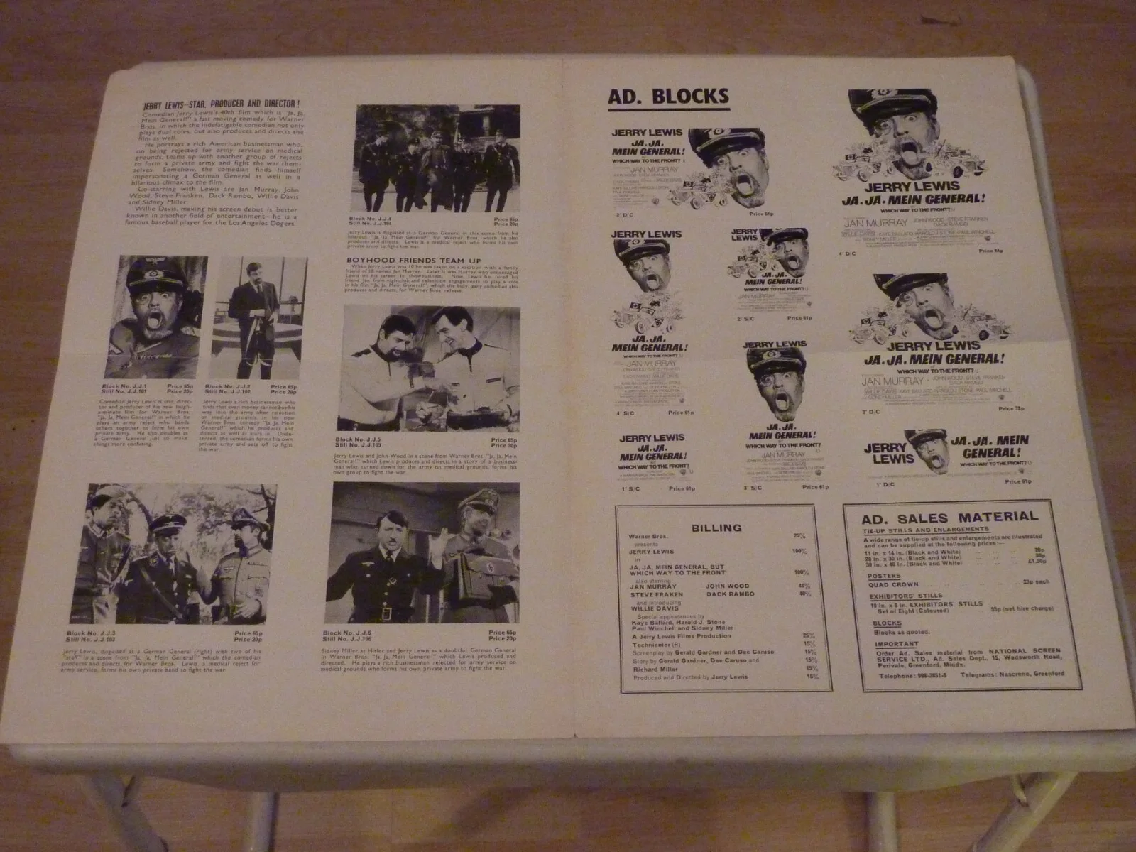 Jerry Lewis WHICH WAY TO THE FRONT? VINTAGE RARE PRESS BOOK 1970, изображение 3