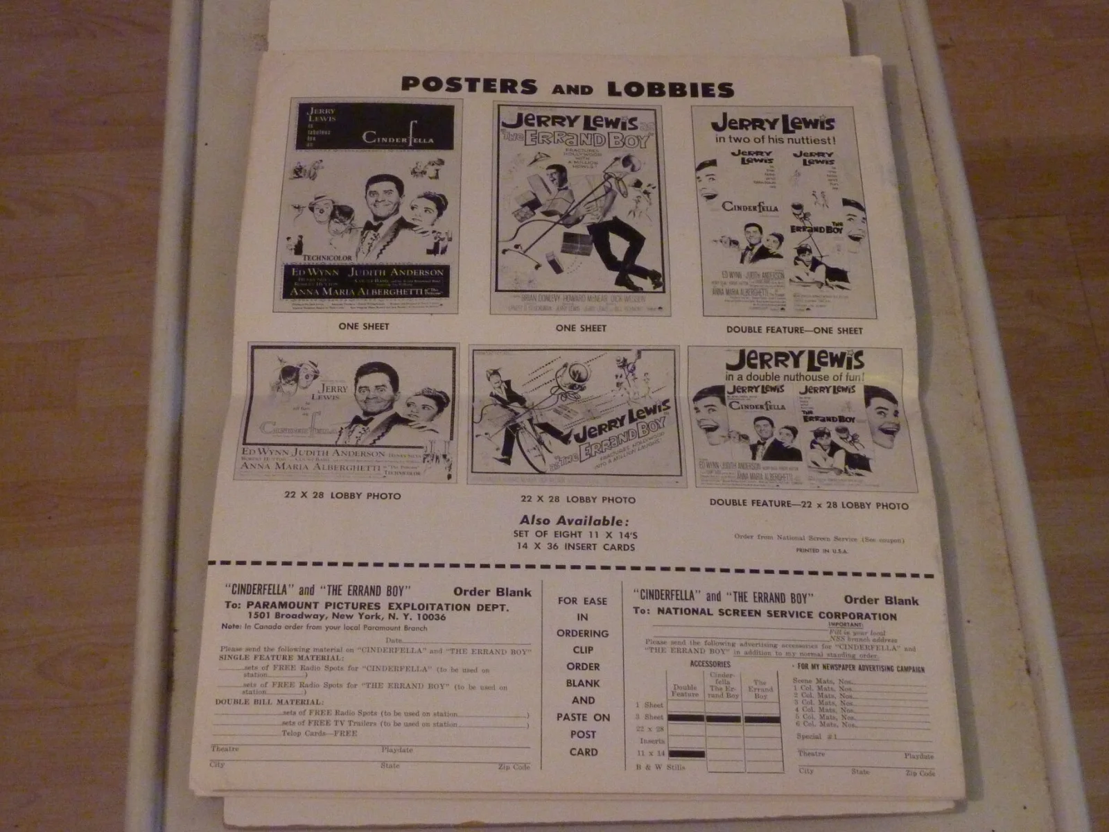 Jerry Lewis CINDERFELLA/THE ERRAND BOY VINTAGE RARE PRESS BOOK MANUAL 1960/1961, image 2