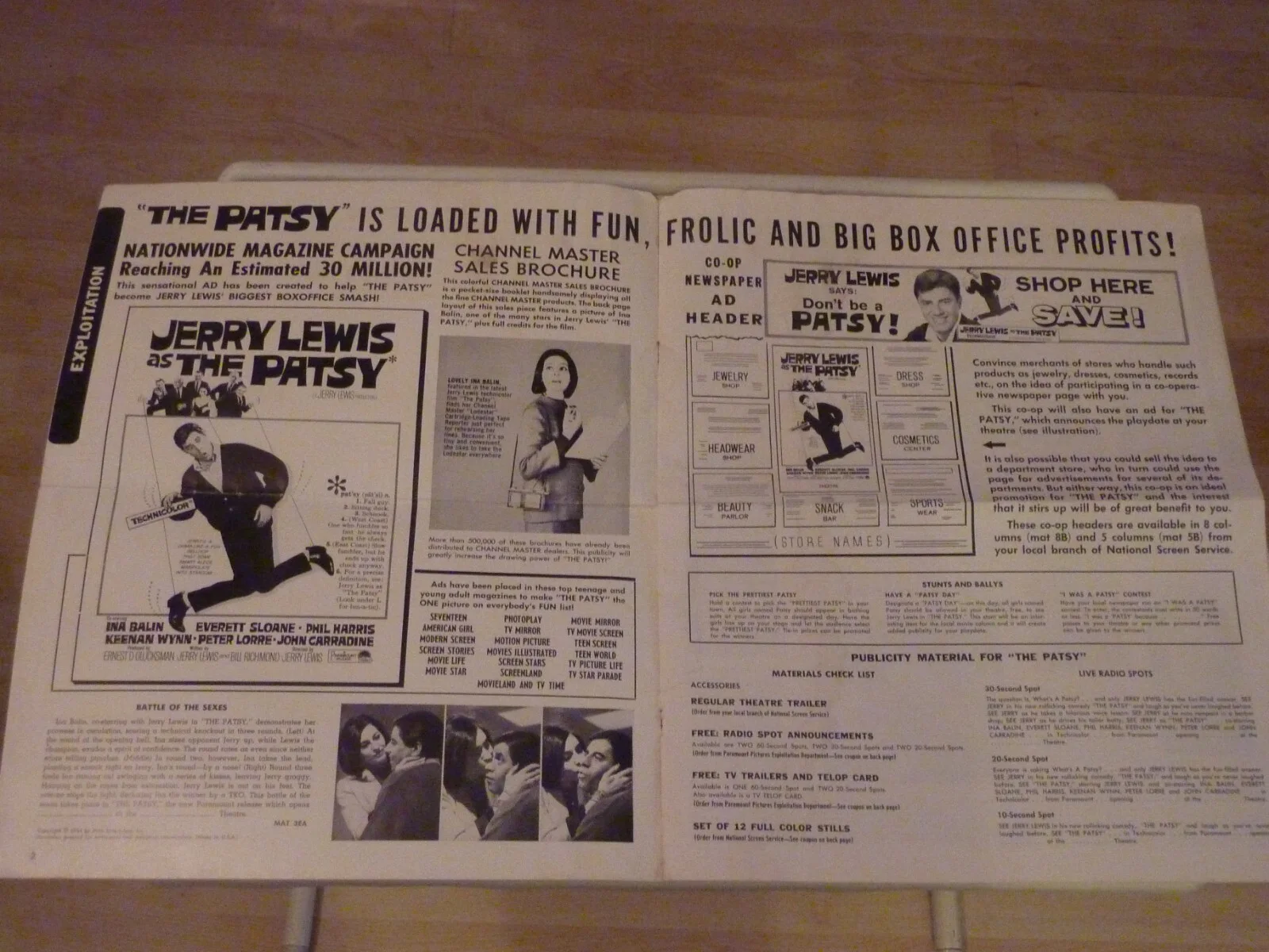 Jerry Lewis THE PATSY VINTAGE RARE PRESS BOOK MANUAL 1964, image 3