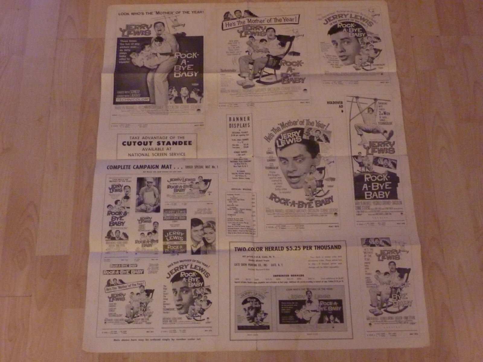 Jerry Lewis ROCK-A-BYE BABY VINTAGE RARE PRESS BOOK MANUAL 1958, изображение 4