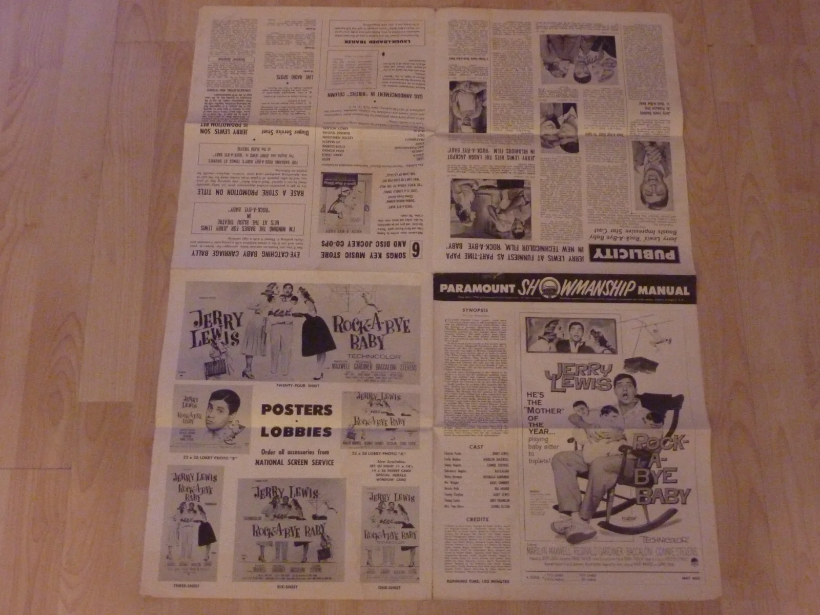 Jerry Lewis ROCK-A-BYE BABY VINTAGE RARE PRESS BOOK MANUAL 1958, изображение 5