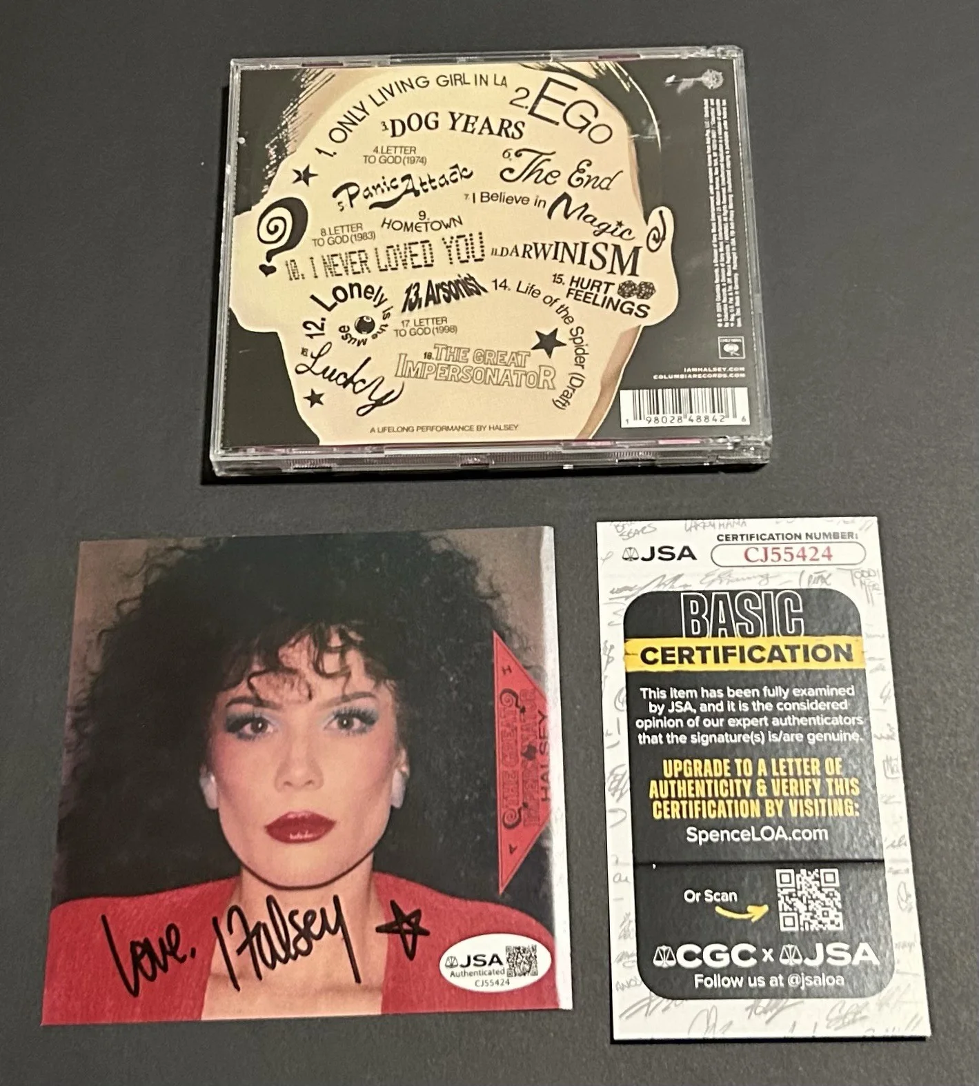 HALSEY Autographed THE GREAT IMPERSONATOR Hand SIGNED INSERT w/LOVE & STAR *JSA*, изображение 4