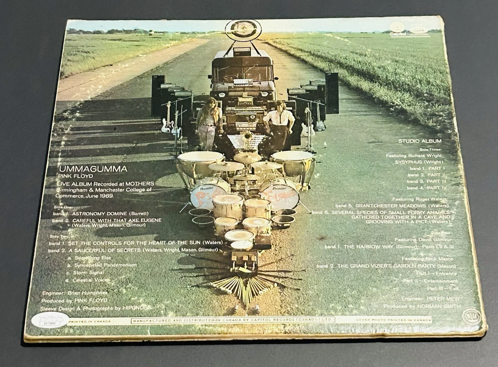 ROGER WATERS Ummagumma SIGNED/AUTOGRAPHED ALBUM/VINYL LP *JSA* LETTER PINK FLOYD, image 4