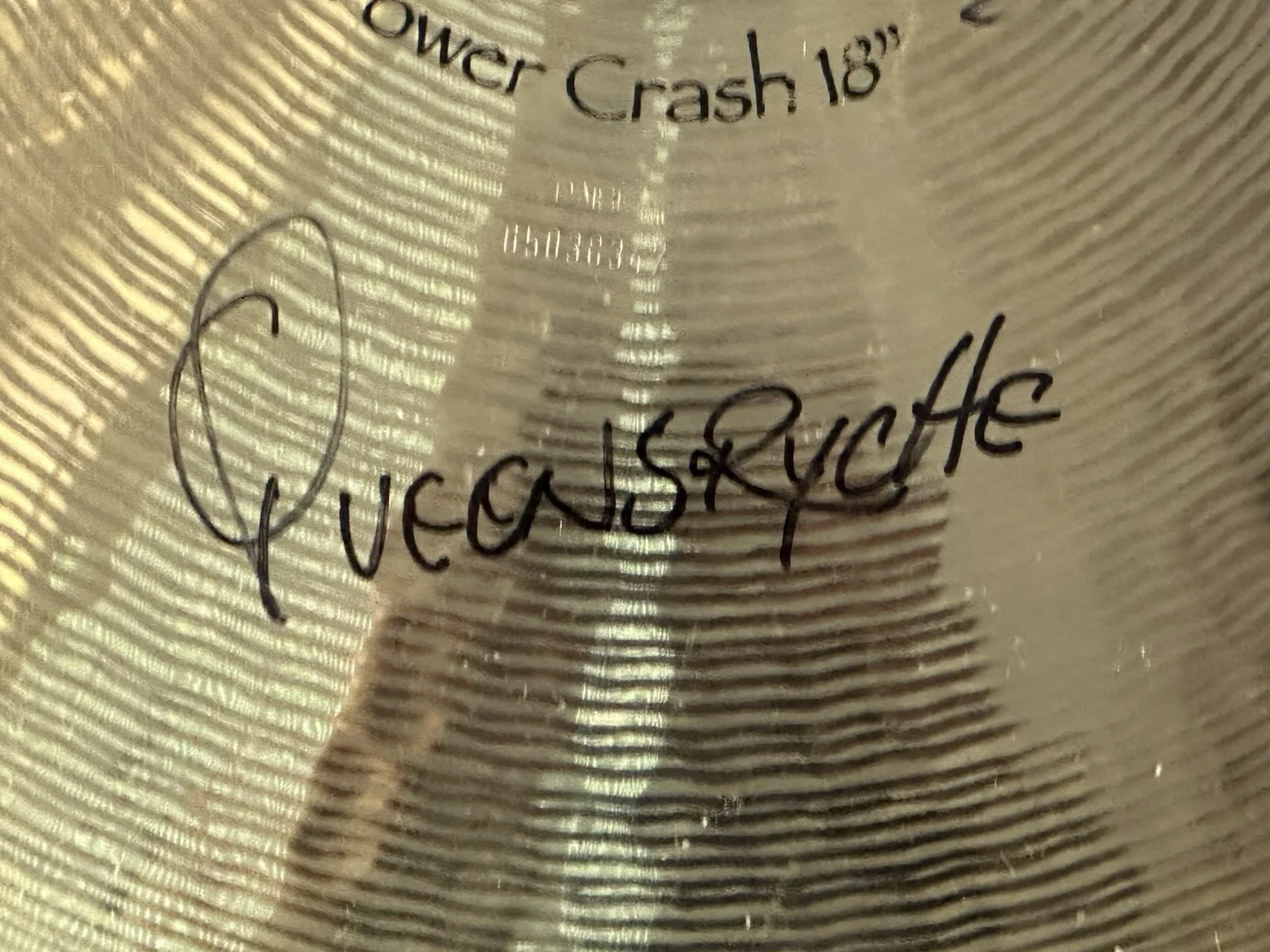 Scott Rockenfield Queensryche Drummer Hand Signed 2008 Tour Used Cymbal JSA COA, image 5