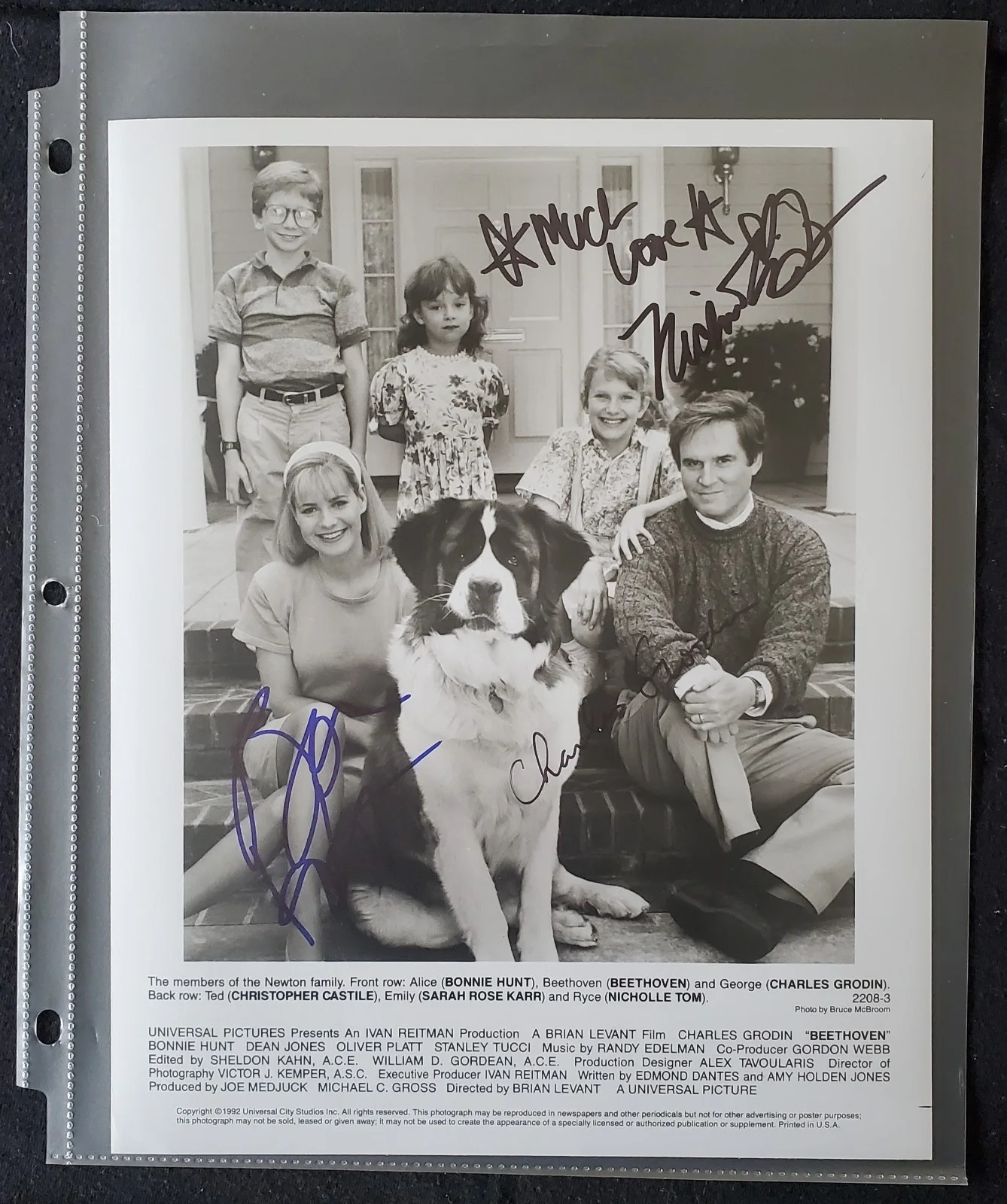Bonnie Hunt Nicholle Tom Charles Grodin Beethoven Autograph 8x10 Photograph, изображение 3