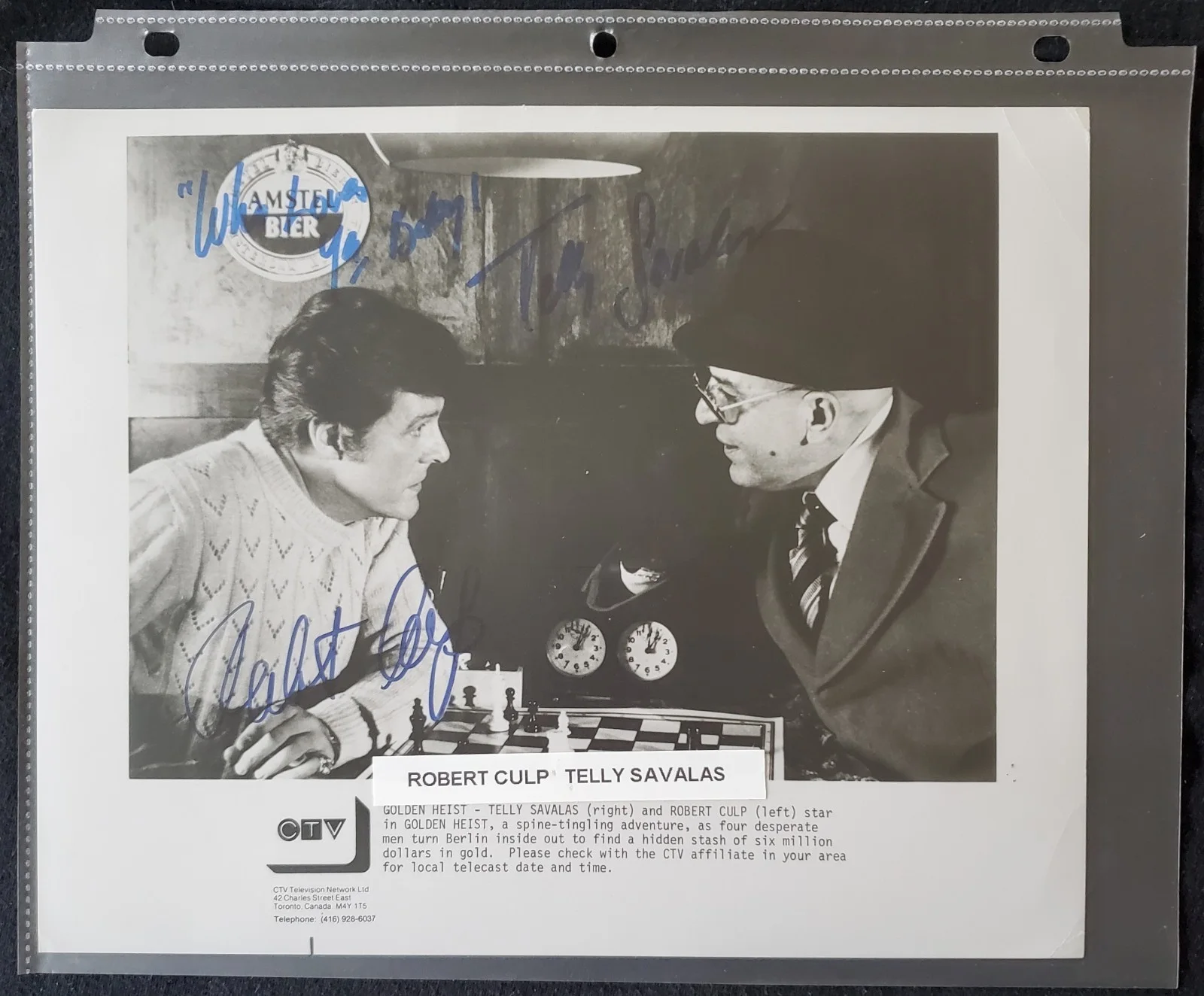 Robert Culp Telly Savalas Golden Heist Autograph 8x10 Photograph, image 3