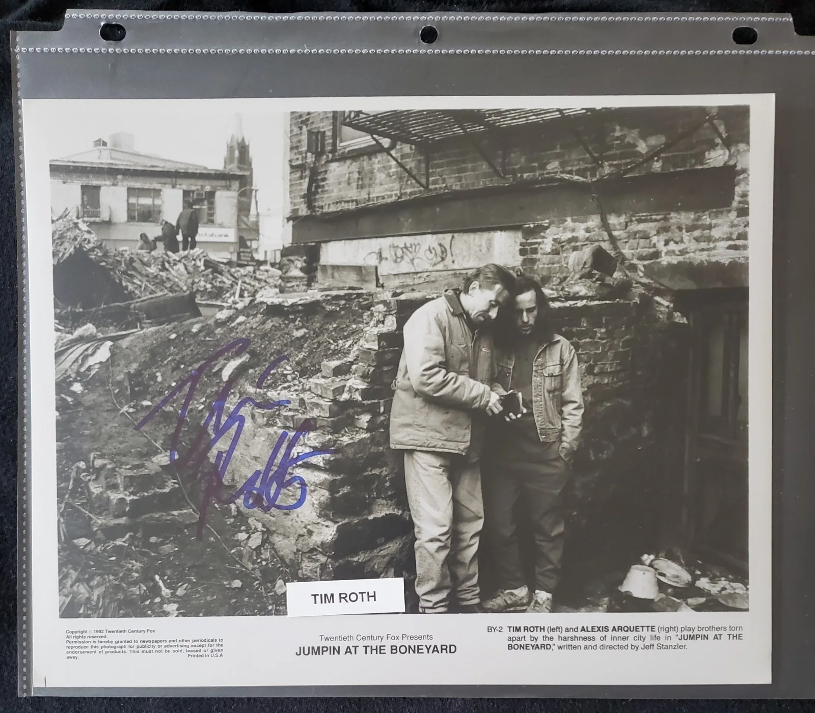 Tim Roth Jumpin At The Boneyard Autograph 8x10 Photograph, изображение 3