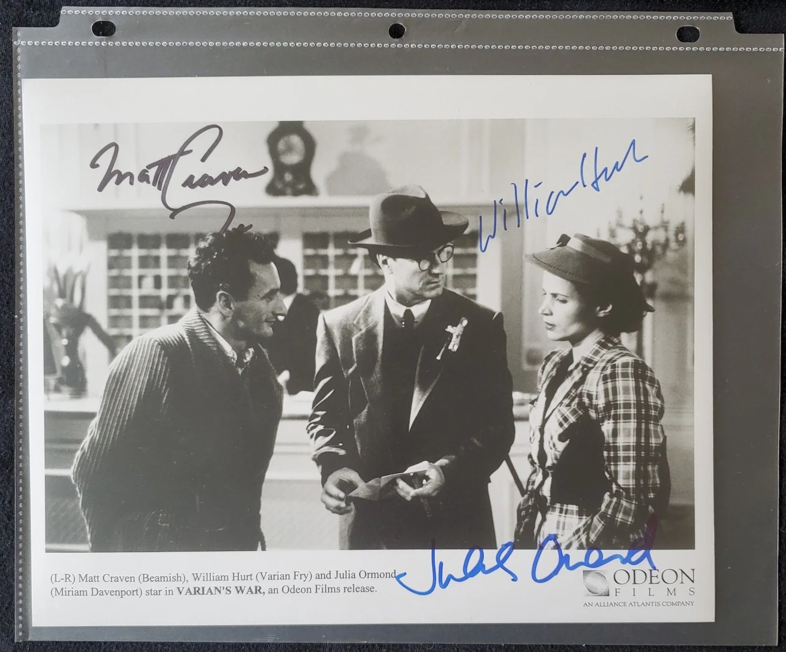 Matt Craven William Hurt Julia Ormond Autograph 8x10 Photograph, image 3