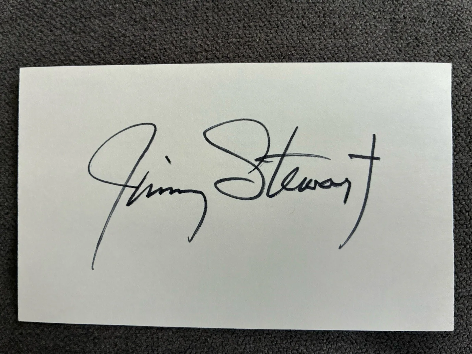 James Jimmy Stewart & Lauren Bacall Hollywood TV Film Actor Autographed 3x5 Card, изображение 3