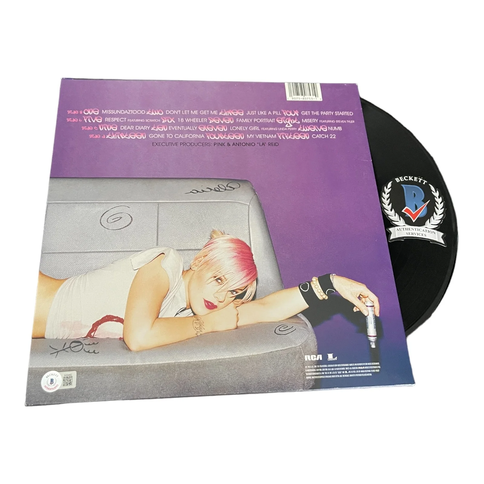 PINK SIGNED AUTOGRAPH MISSUNDAZTOOD LP VINYL BAS BECKETT, изображение 2