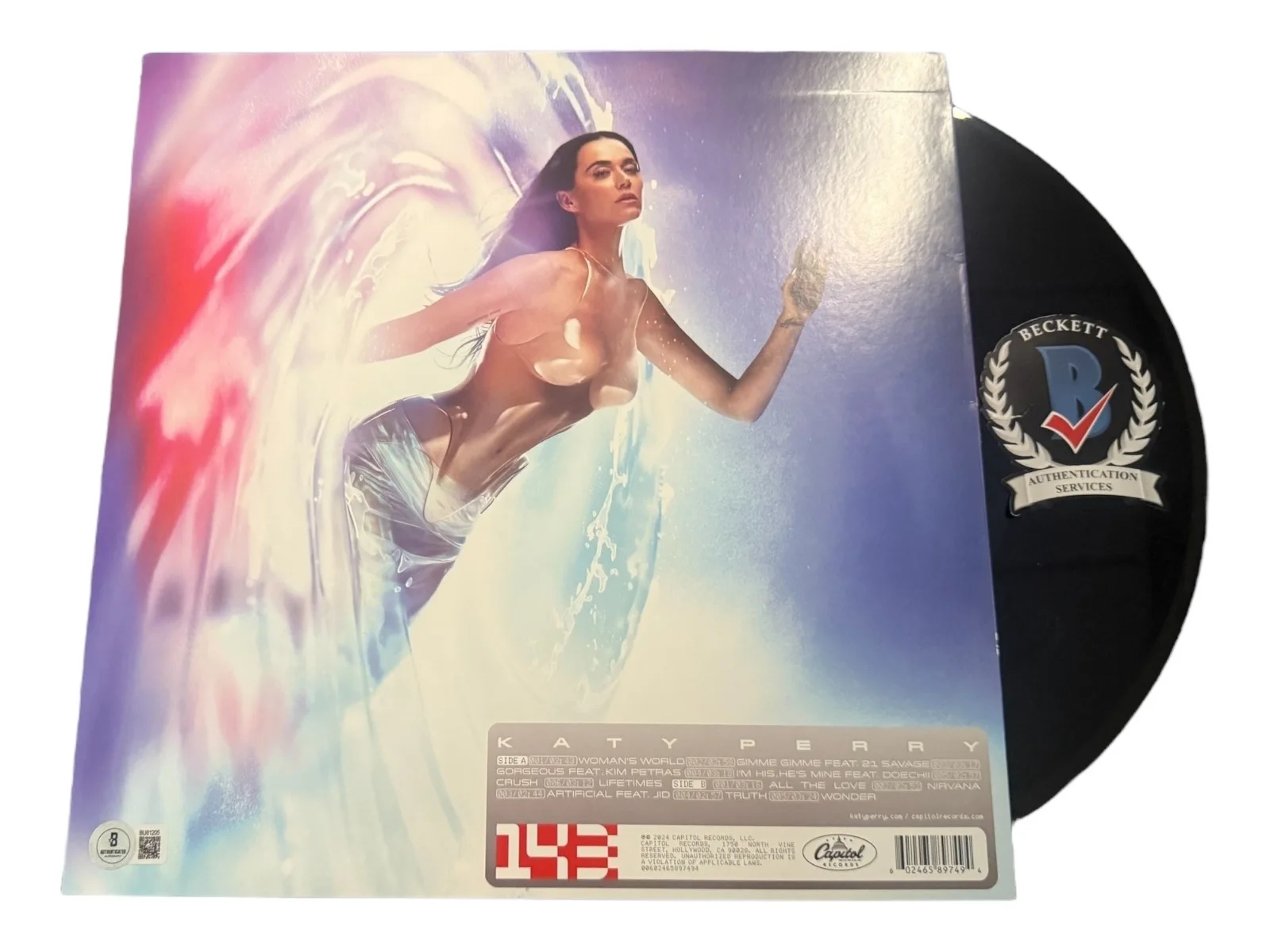 KATY PERRY SIGNED AUTOGRAPH 143 LP VINYL ALBUM BAS BECKETT, изображение 2