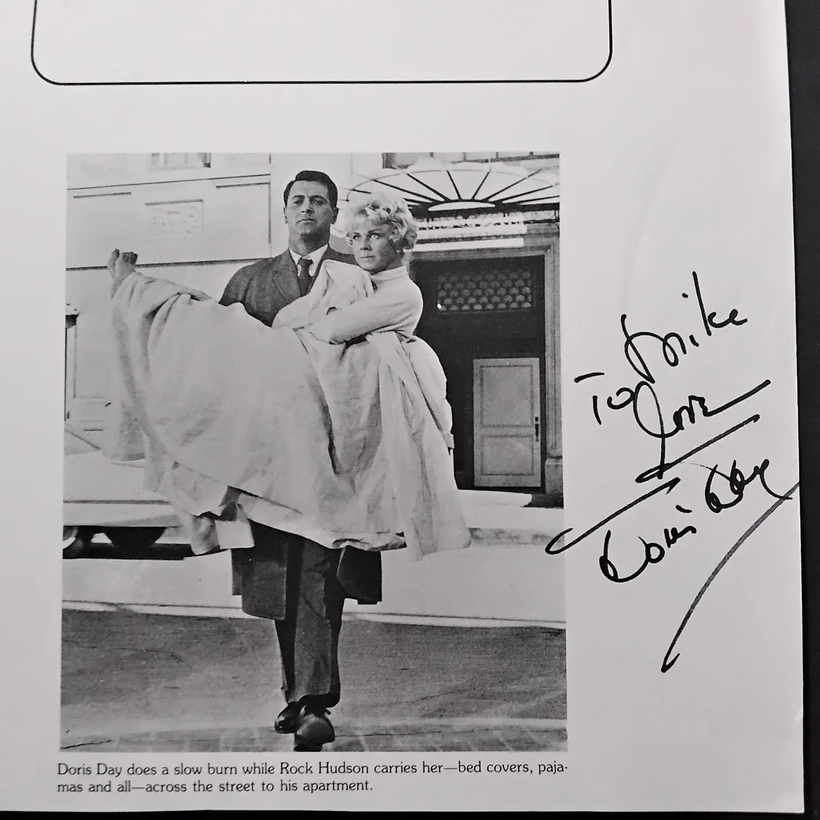 Doris Day SIGNED Book Page Movie TV Actress Pillow Talk Rock Love Calamity Jane, image 2