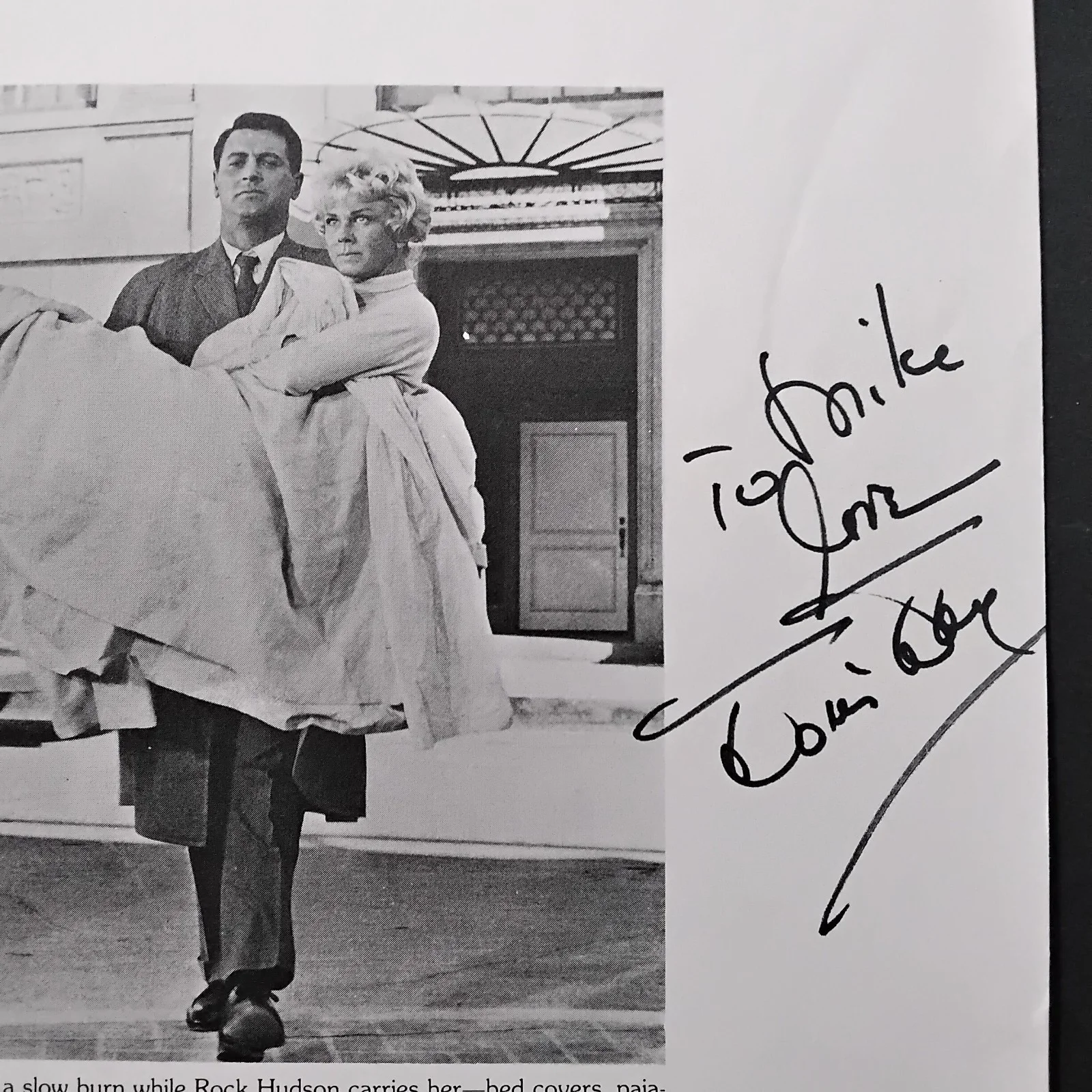 Doris Day SIGNED Book Page Movie TV Actress Pillow Talk Rock Love Calamity Jane, image 3