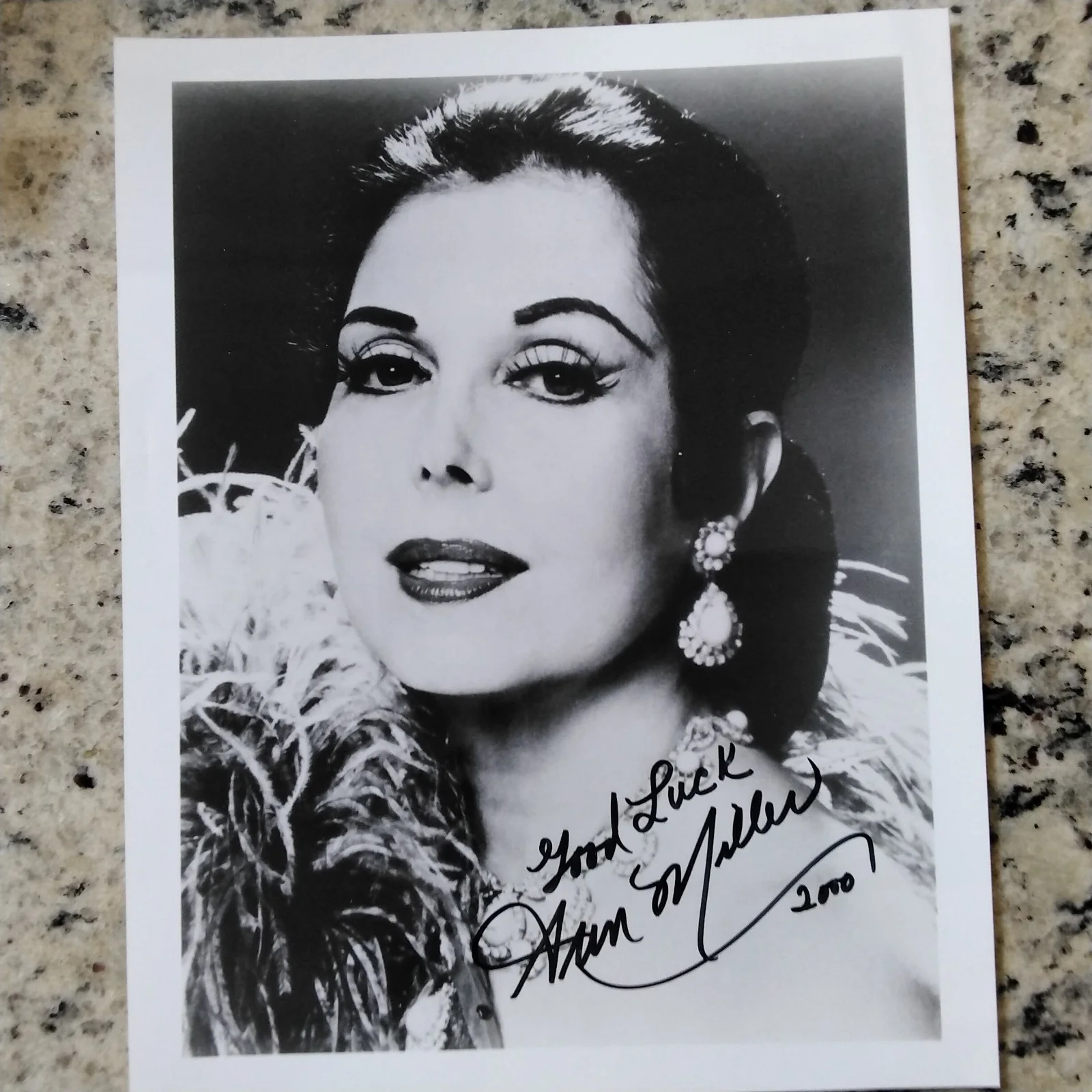 Ann Miller Signed 2000 Photo Movie Actress Tap Dancer Easter Parade Stage Door, image 2