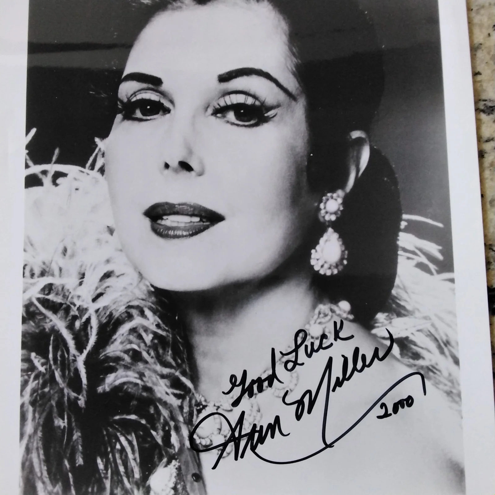 Ann Miller Signed 2000 Photo Movie Actress Tap Dancer Easter Parade Stage Door, image 3