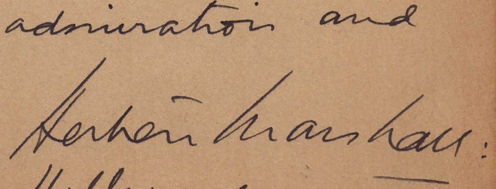 Herbert Marshall — HERBERT MARSHALL - AUTOGRAPH NOTE ON ORIGINAL ART SIGNED 07/1949, image 2