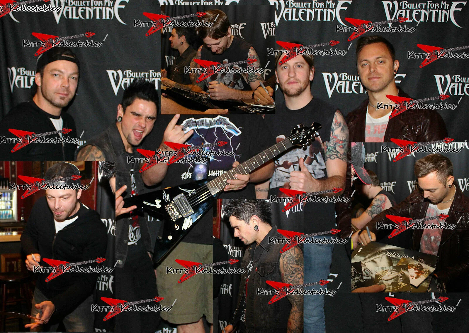 SIGNED BULLET FOR MY VALENTINE AUTOGRAPHED POSTER FRAMED CERTIFIED JSA # AB85089, изображение 4