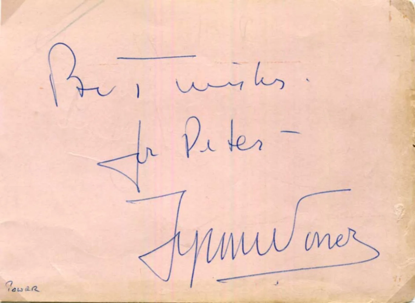 ACTOR Tyrone Power autograph, signed album page & mounted, image 2