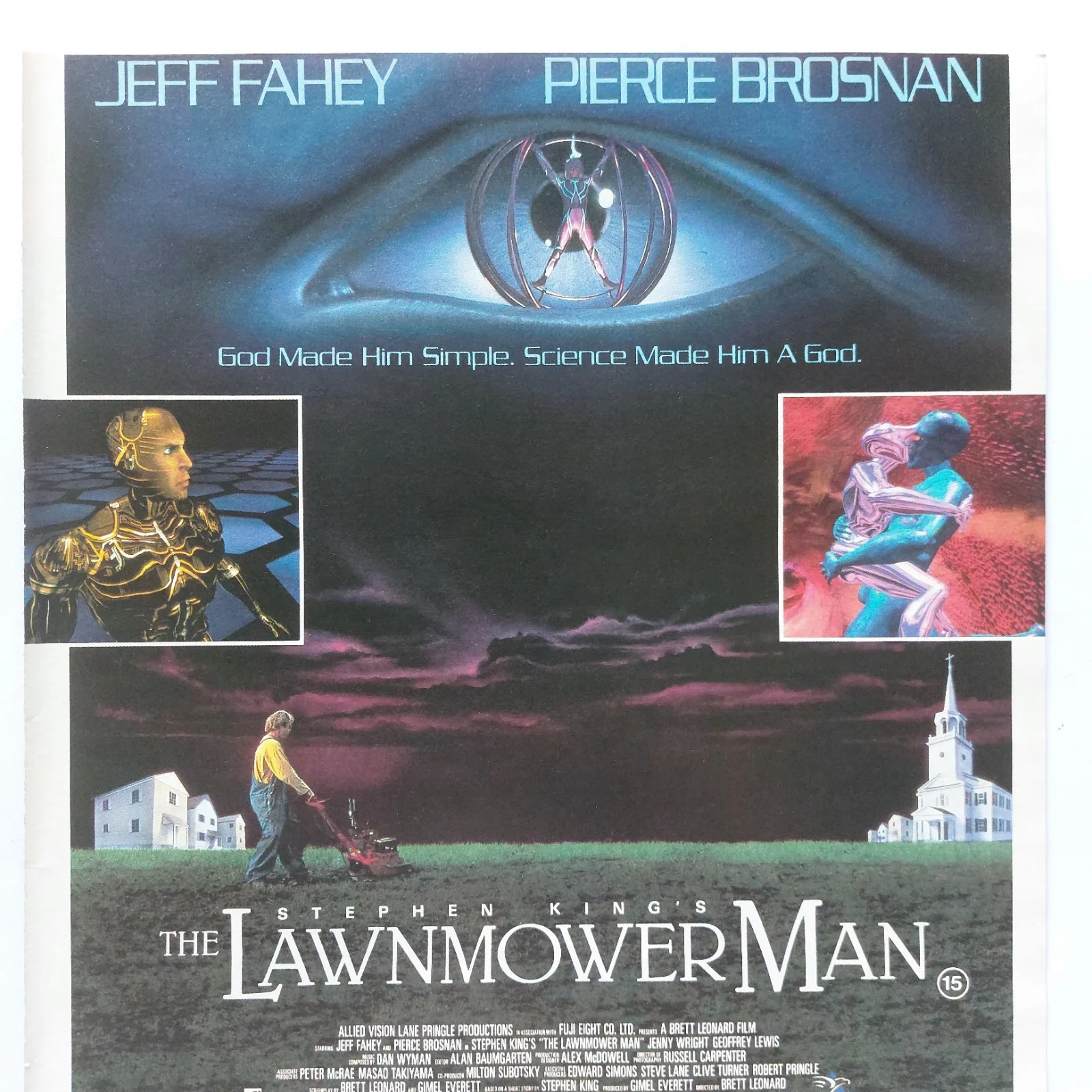 THE LAWNMOWER MAN Jeff Fahey & Pierce Brosnan - Magazine Press Advert 1992, image 2