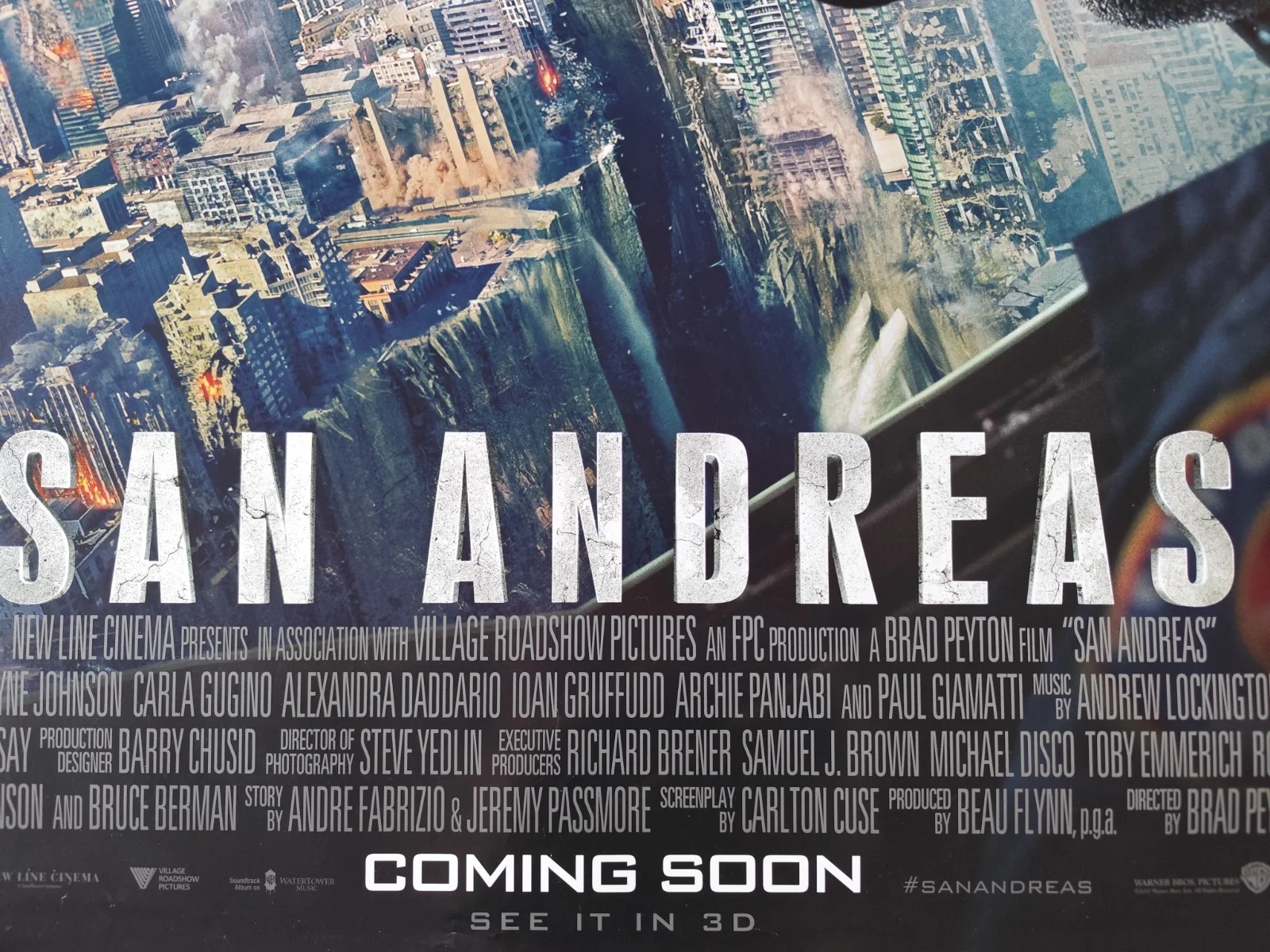 SAN ANDREAS (2015) – US One-Sheet – Disaster Thriller – Dwayne Johnson – Advance, image 3