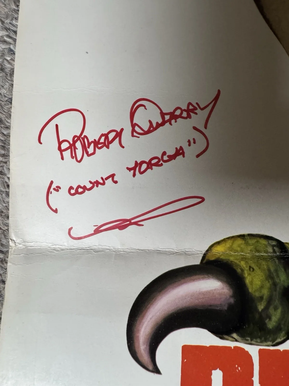 Robert Quarry — Robert Quarry Signed The Return Of Count Yorga Movie Poster 14x36 Autograph PSA, image 3