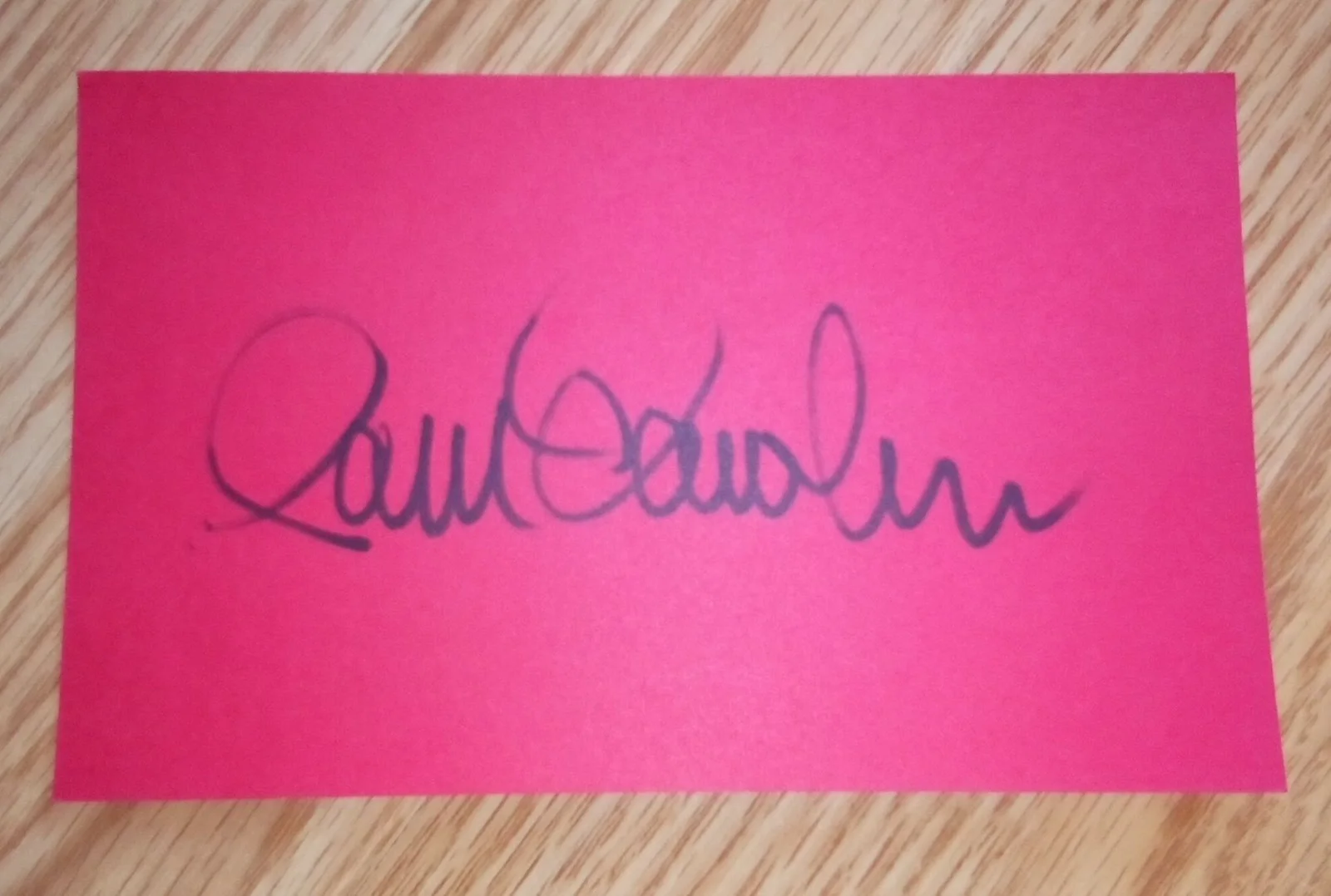 Pam Dawber — Pam Dawber Autographed Signed 4x6 Red Index Card Mork + Mindy My Sister Sam NCIS