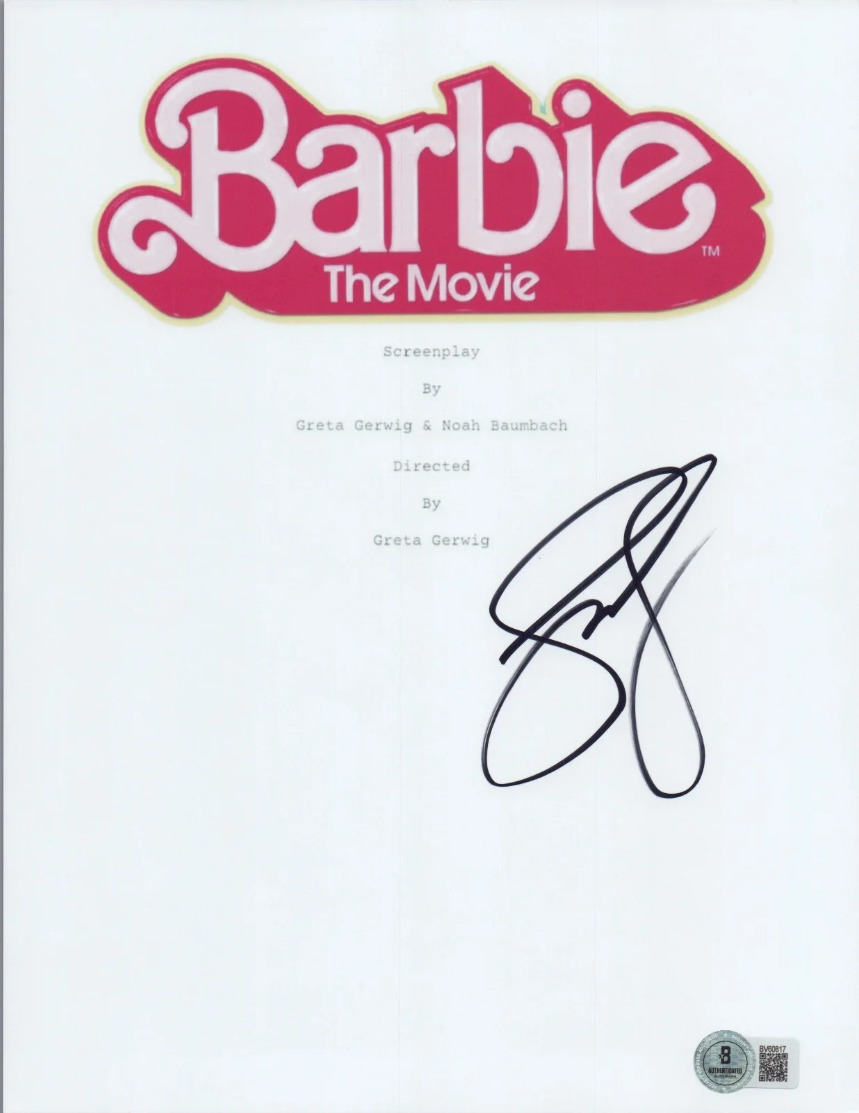 GRETA GERWIG — GRETA GERWIG SIGNED AUTOGRAPH BARBIE THE MOVIE FULL SCRIPT BECKETT BAS