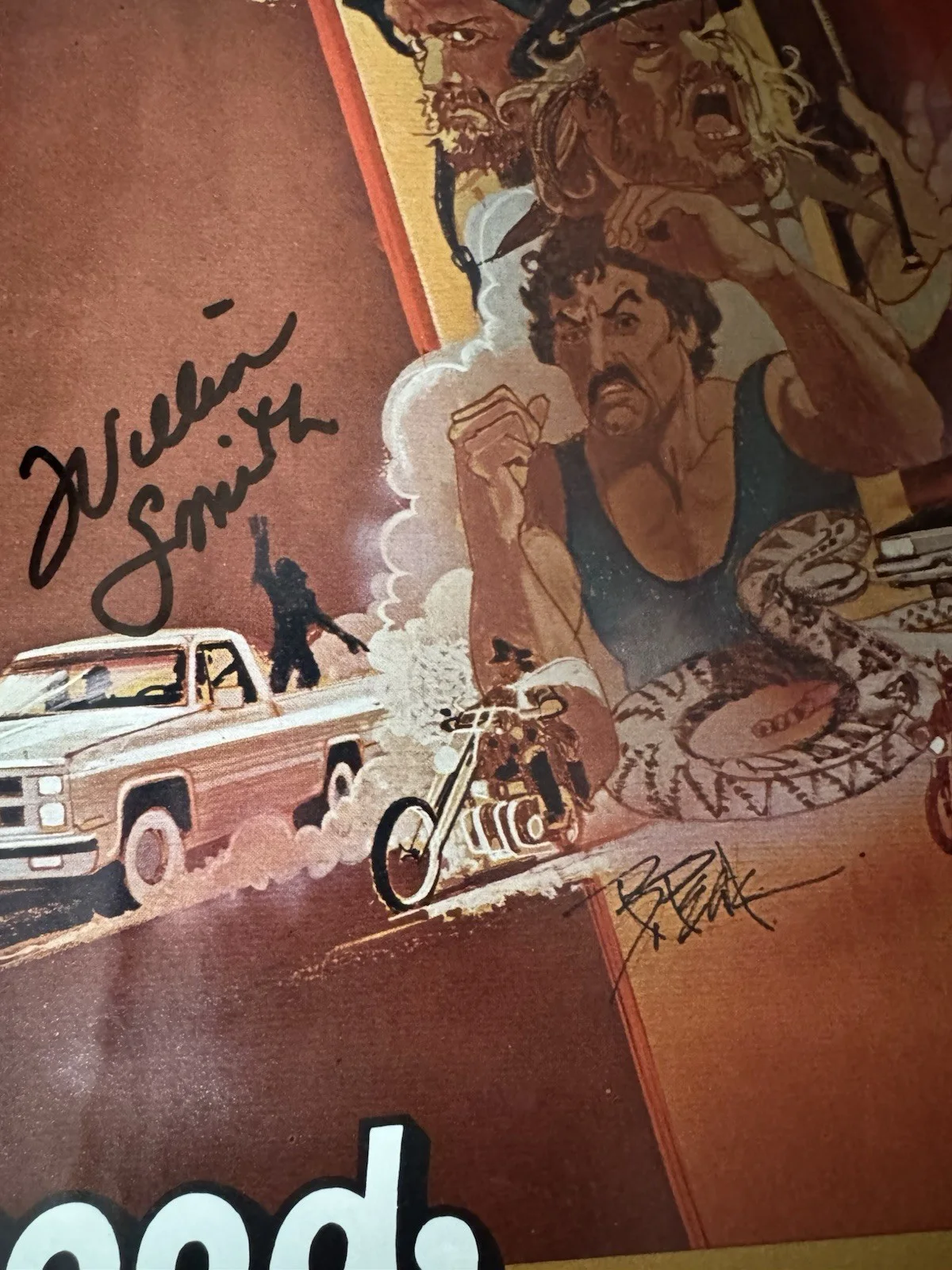 Geoffrey Lewis — ANY WHICH WAY YOU CAN SIGNED Poster Geoffrey Lewis Autograph William Smith PSA, изображение 4