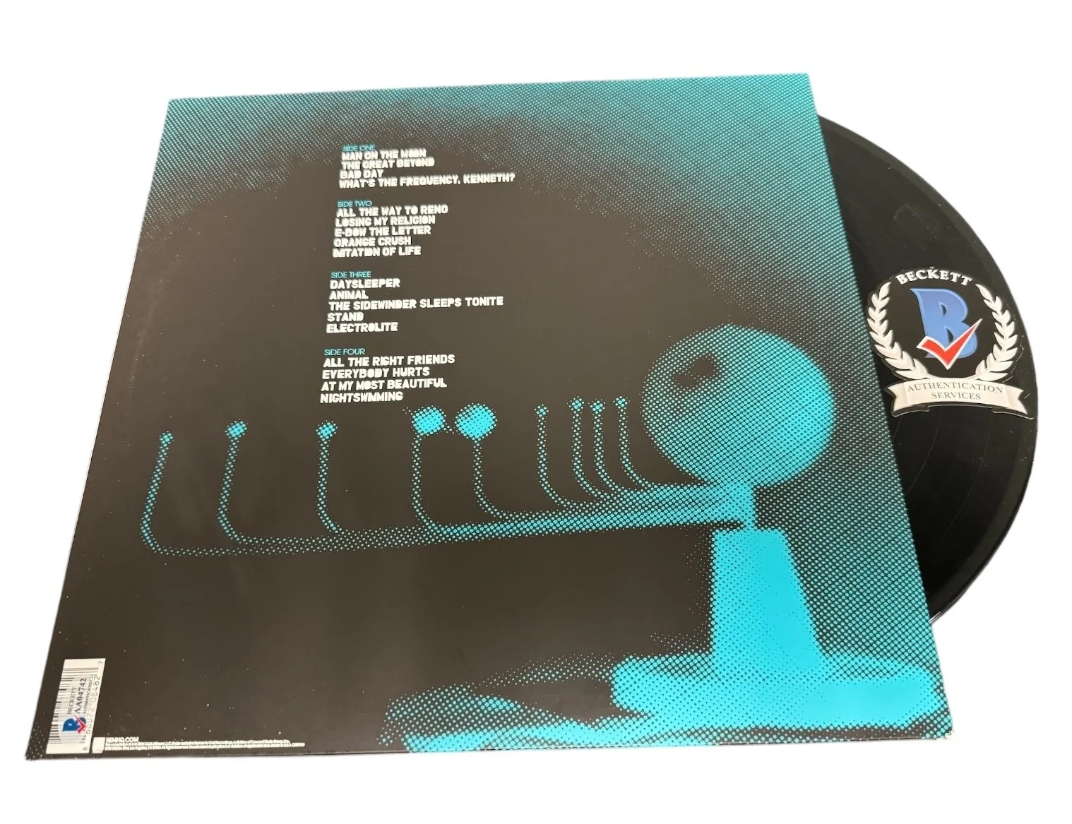REM Band SIGNED THE BEST OF REM IN TIME 1988-2003 LP Vinyl Michael Stipe + 3 BAS, image 2