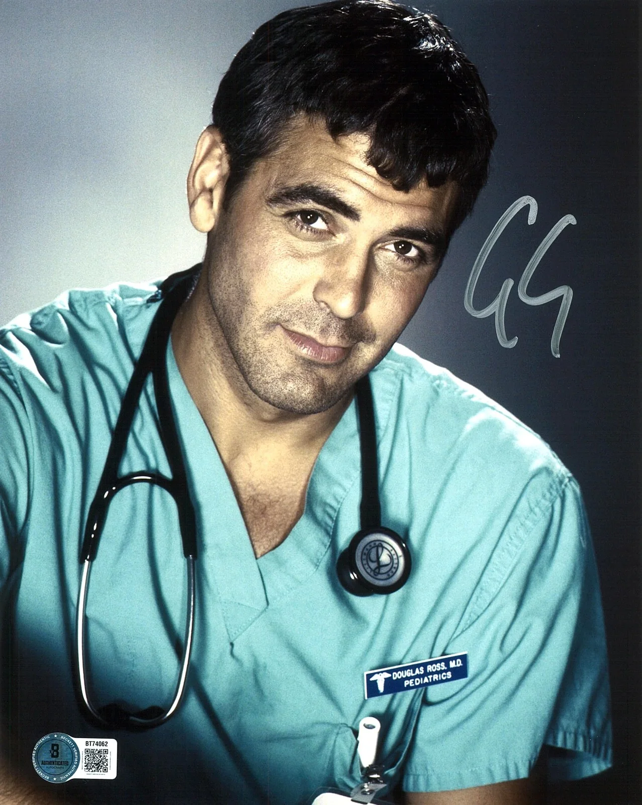 GEORGE CLOONEY — GEORGE CLOONEY ER SIGNED AUTOGRAPH 8X10 PHOTO BAS BECKETT
