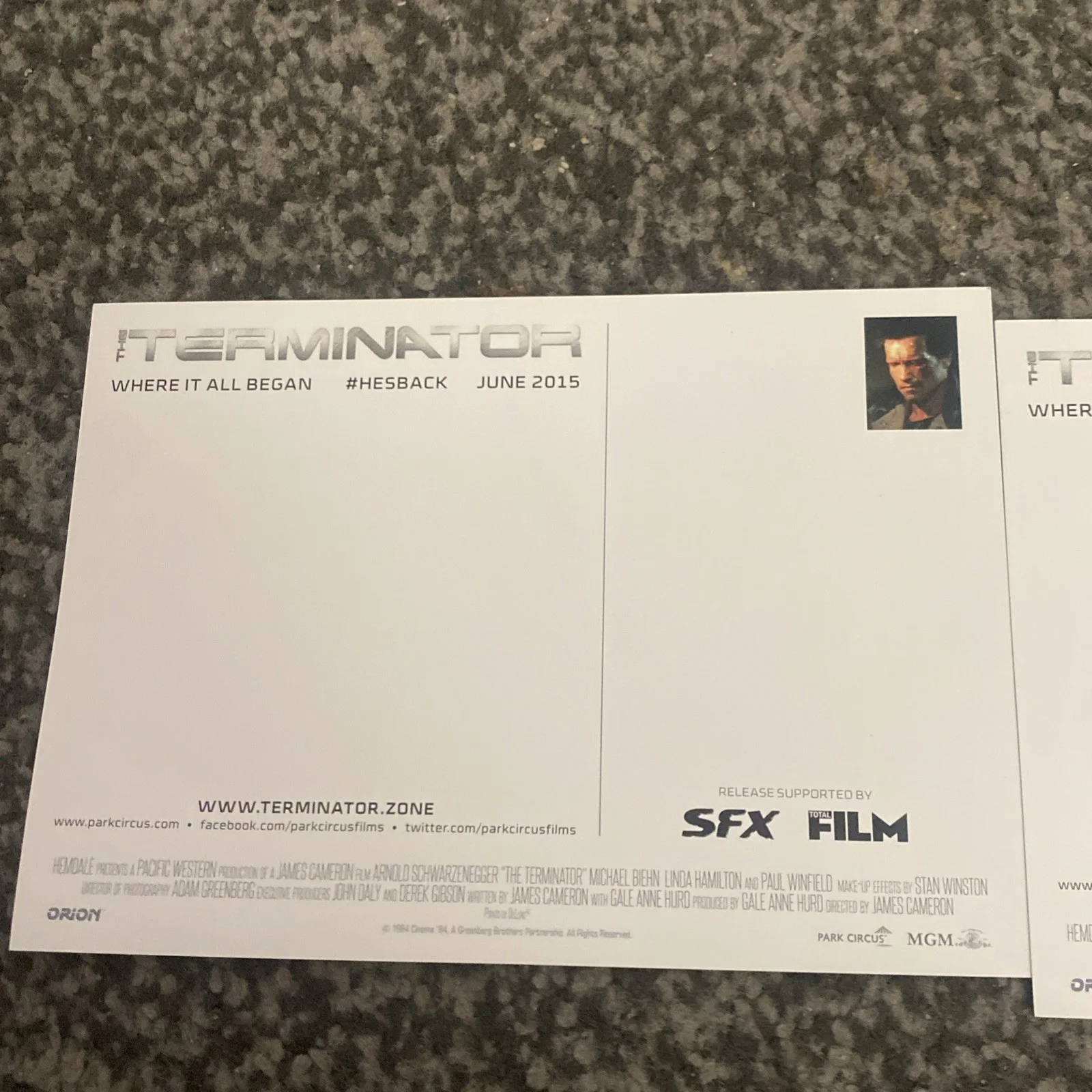 Terminator Postcards Release Supported By SFX Films VGC, image 4