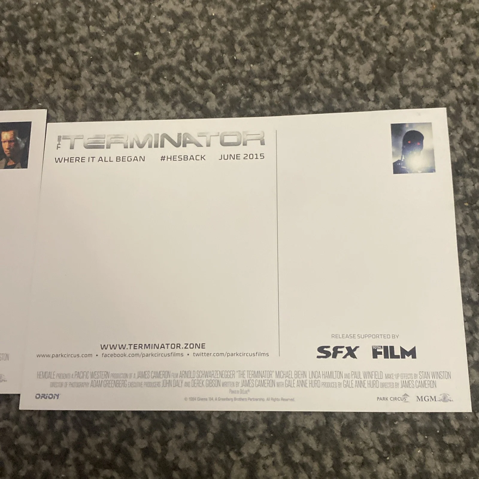 Terminator Postcards Release Supported By SFX Films VGC, image 5