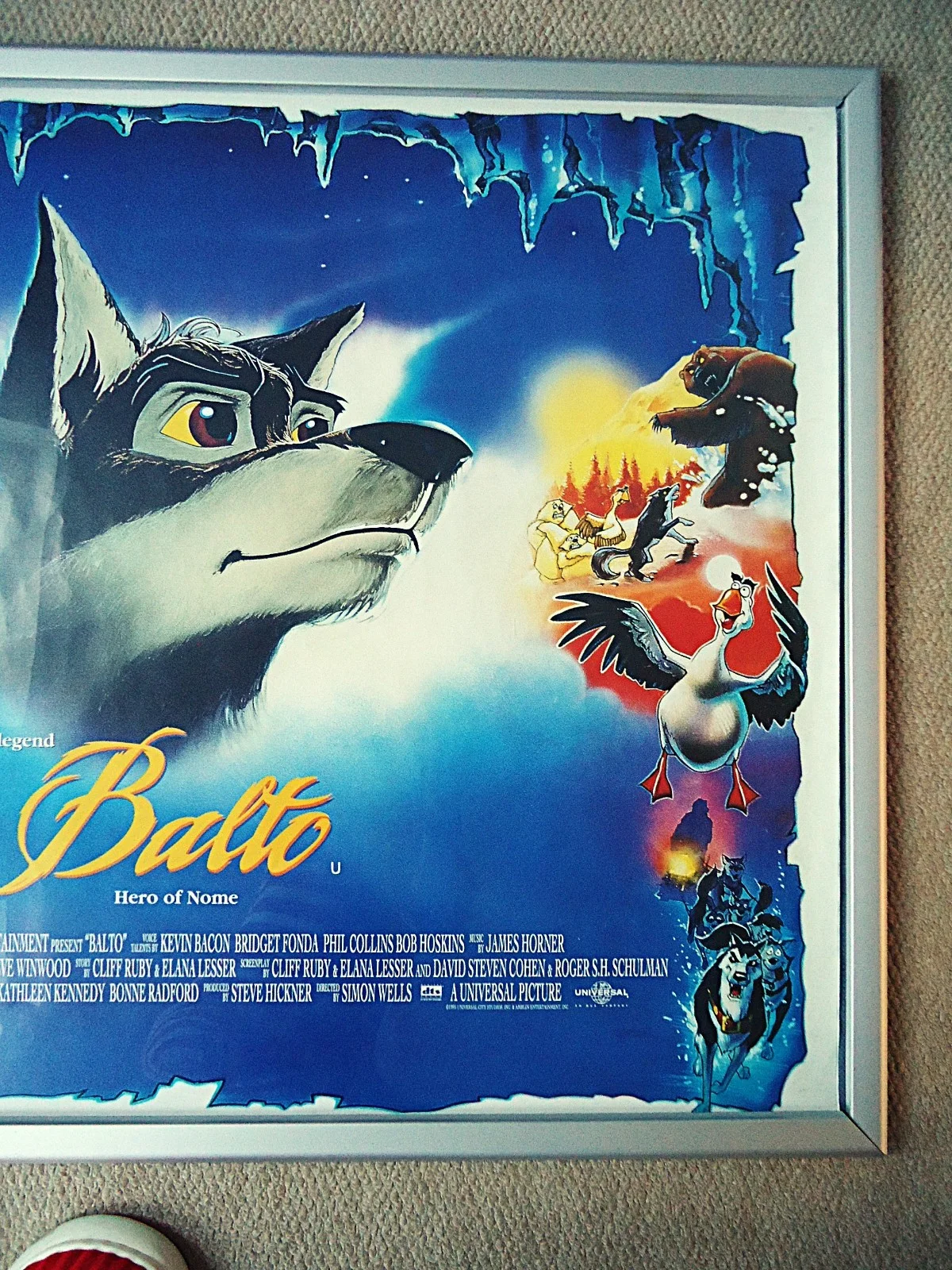 BALTO UK QUAD MOVIE FILM POSTER 1995 31 YRS OLD ORIGINAL JOHN ALVIN ARTWORK GEM, изображение 5