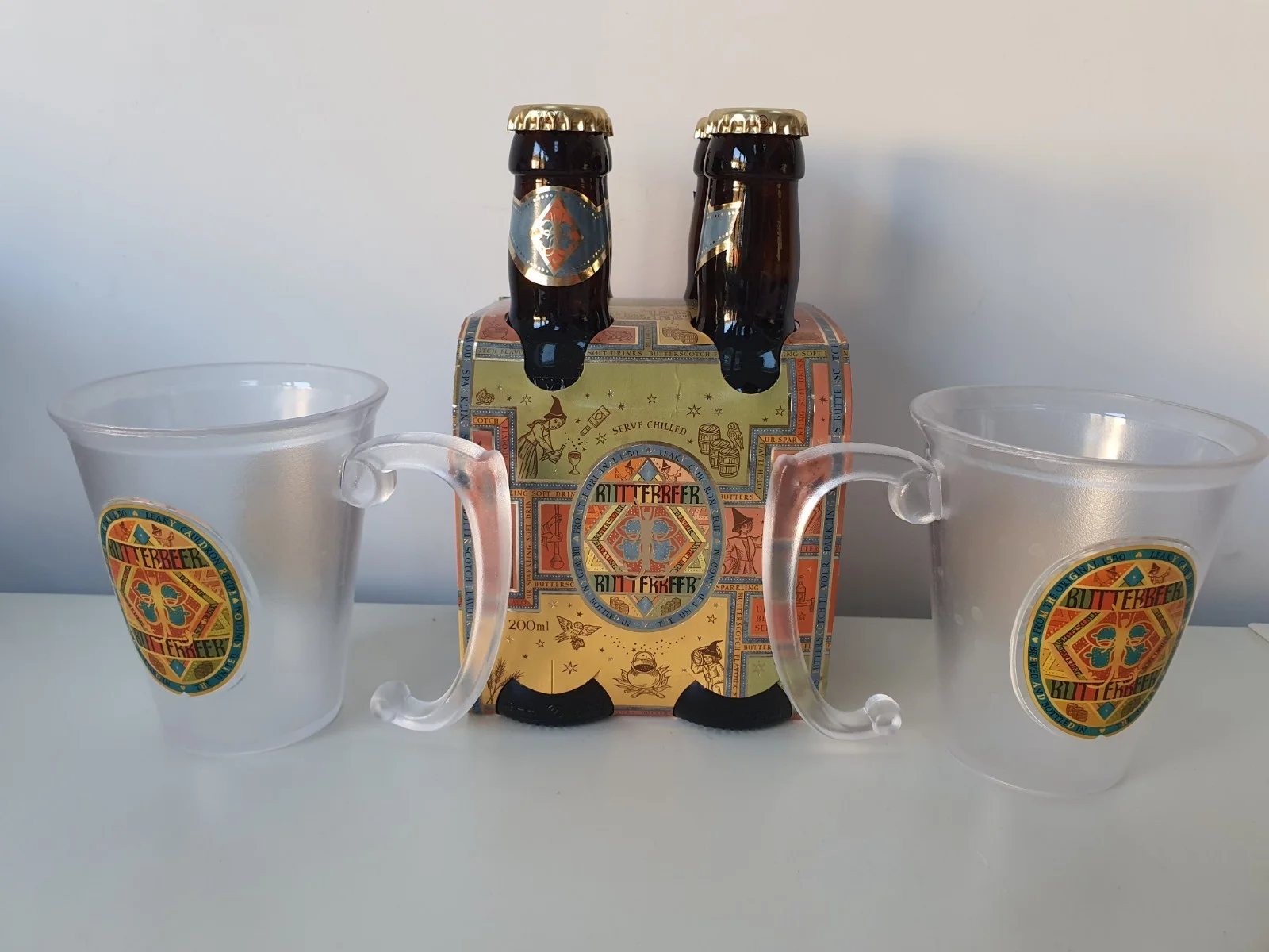 Harry Potter Butterbeer x 4 With Pair Of Plastic Glass Warner Bros Studio, изображение 3