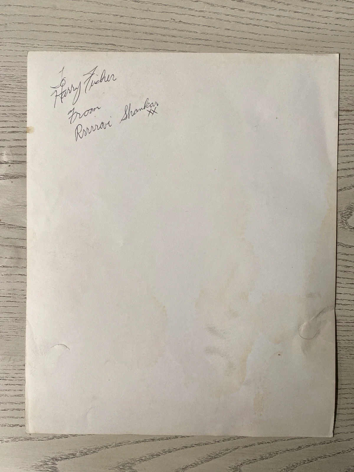 George Harrison w Ravi Shankar Vintage Photo Signed Ravi Shankar on Verso, image 2