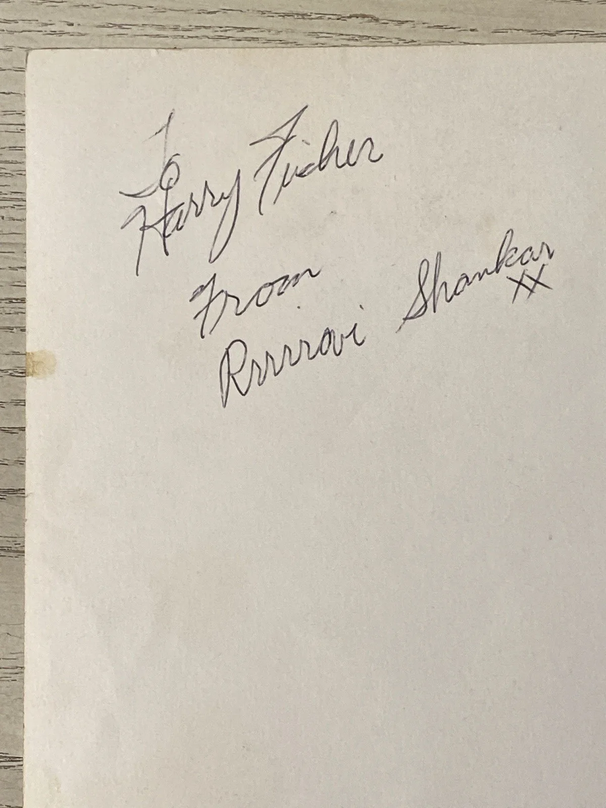 George Harrison w Ravi Shankar Vintage Photo Signed Ravi Shankar on Verso, image 3
