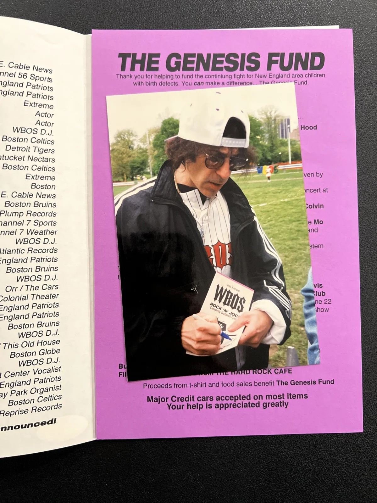 Rare Peter Wolf J.Geils Band Signed Autograph Celebrity Softball Program JSA +, image 4