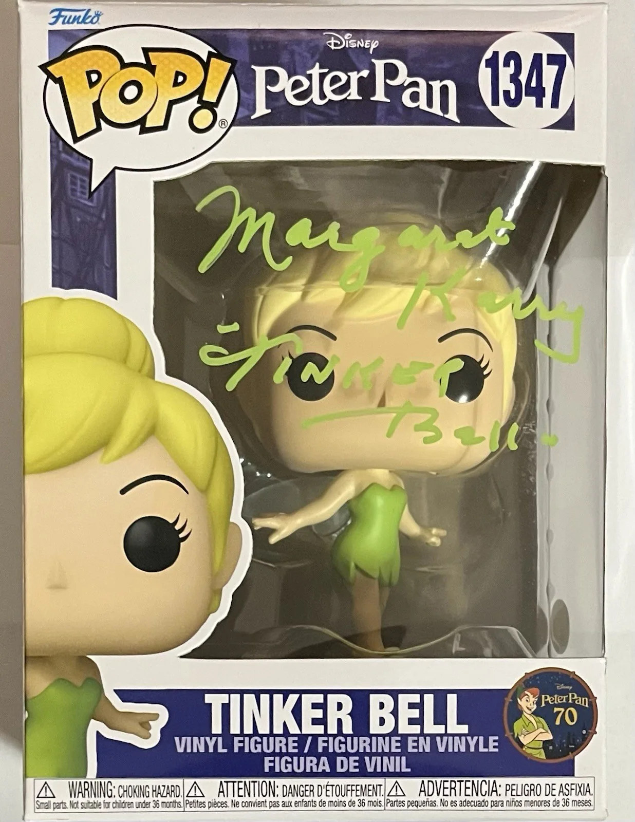 Margaret Kerry — Margaret Kerry Signed & Inscribed "Tinker Bell" Funko Pop #1347 w/ JSA COA