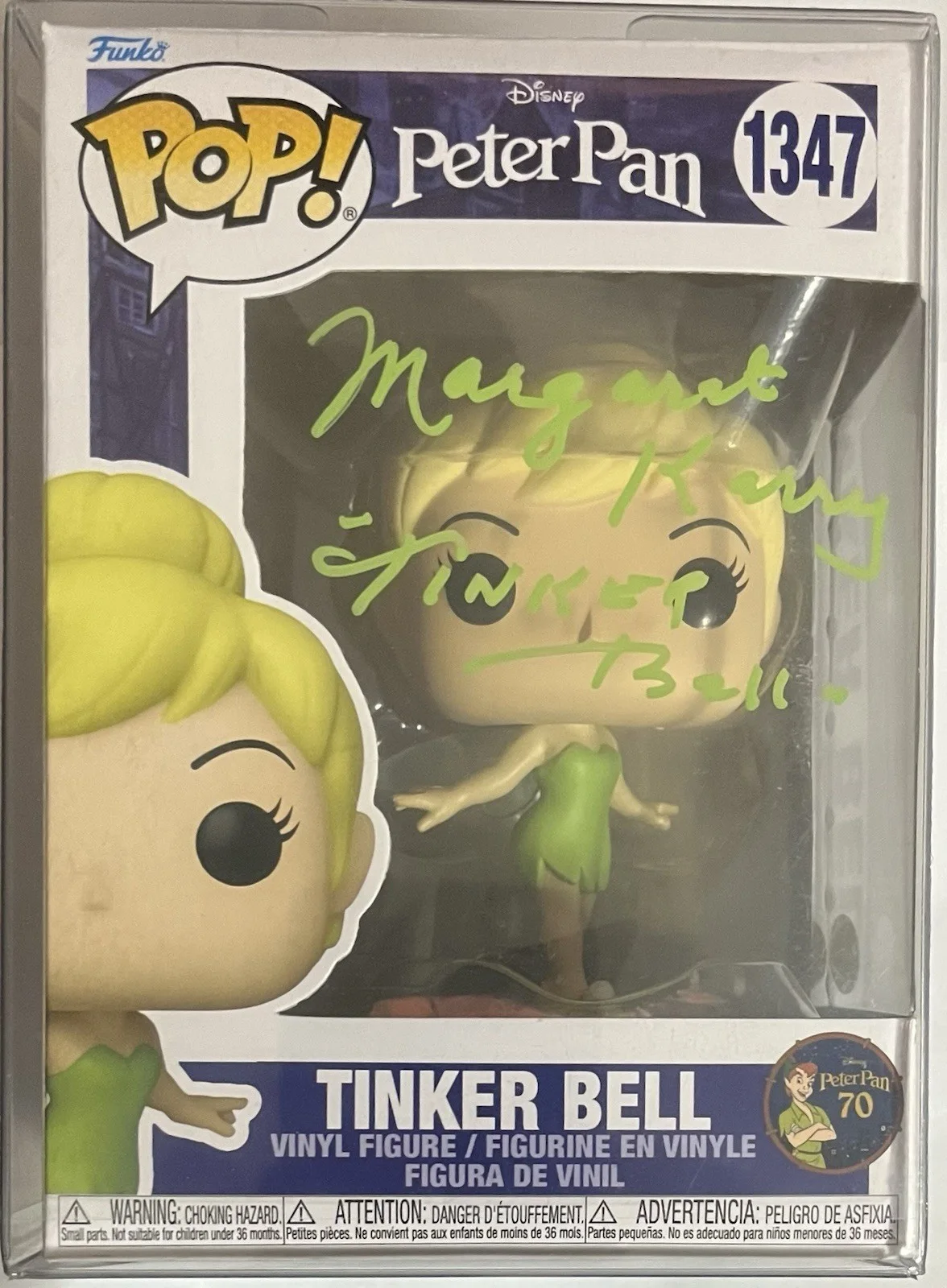 Margaret Kerry — Margaret Kerry Signed & Inscribed "Tinker Bell" Funko Pop #1347 w/ JSA COA, изображение 2
