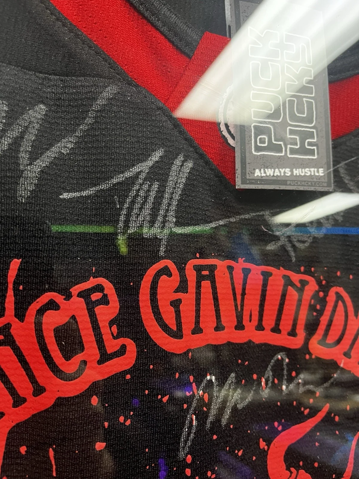 DANCE GAVIN DANCE Puck Hcky AUTOGRAPHED In A TIDY ME Frame 2XL Jersey. New., image 4