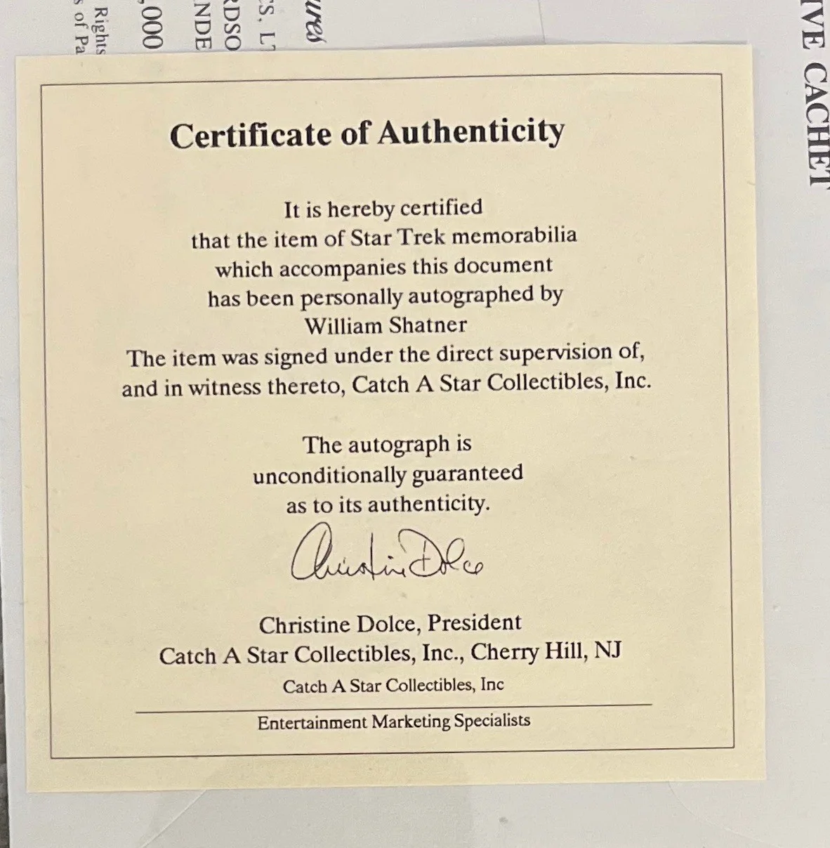 William Shatner — Star Trek William Shatner Signed Autographed First Day Cover Cachet With COA, image 3