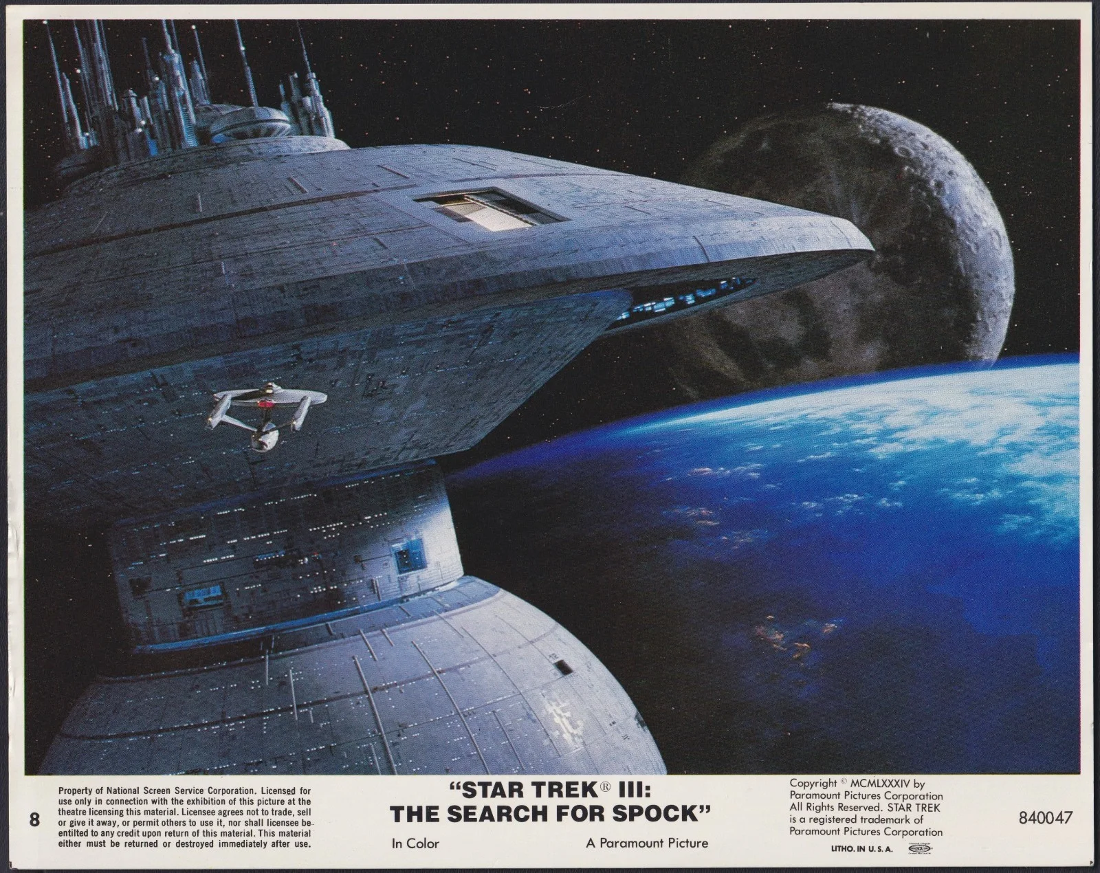 Star Trek III Search for Spock 8x ORIGINAL UK FOH Lobby Cards Nimoy Shatner 1984, изображение 2
