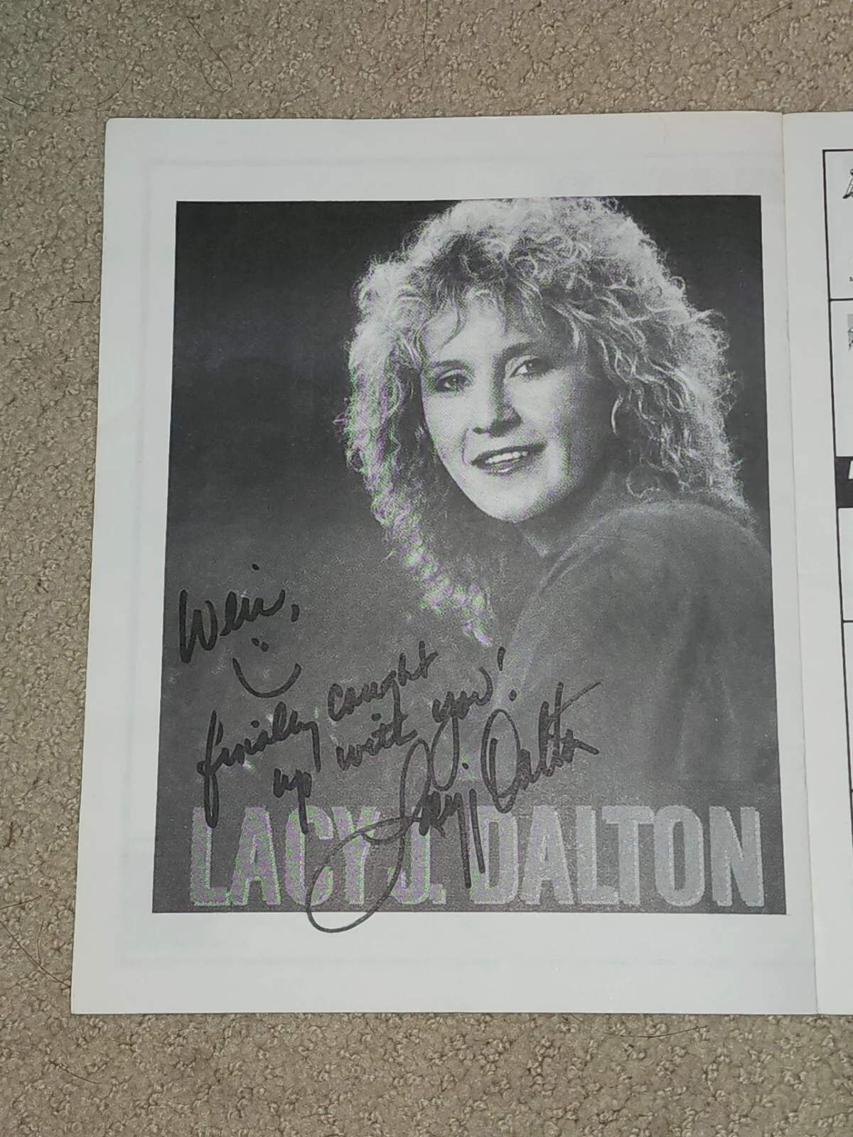 LACY J. DALTON-INSCRIBED AUTOGRAPHED-Port Angeles Police Reserves-Program-1994, image 3