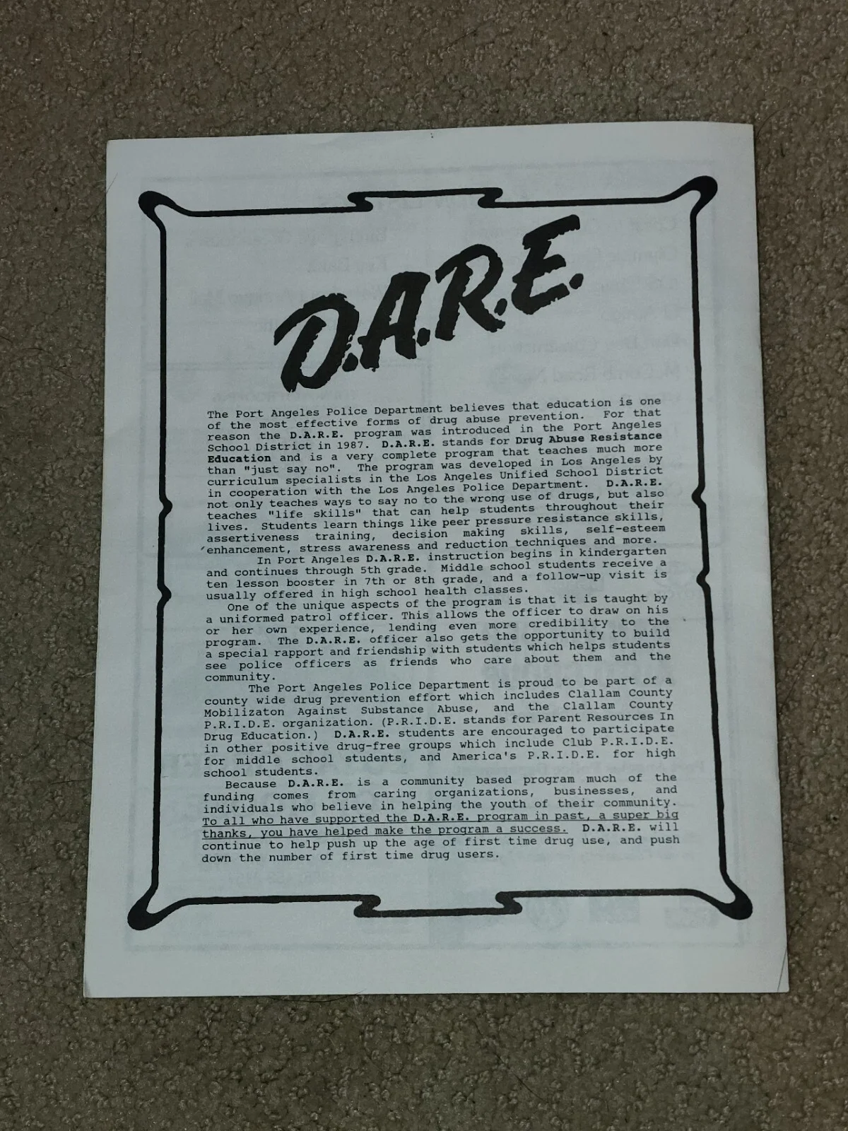 LACY J. DALTON-INSCRIBED AUTOGRAPHED-Port Angeles Police Reserves-Program-1994, image 4