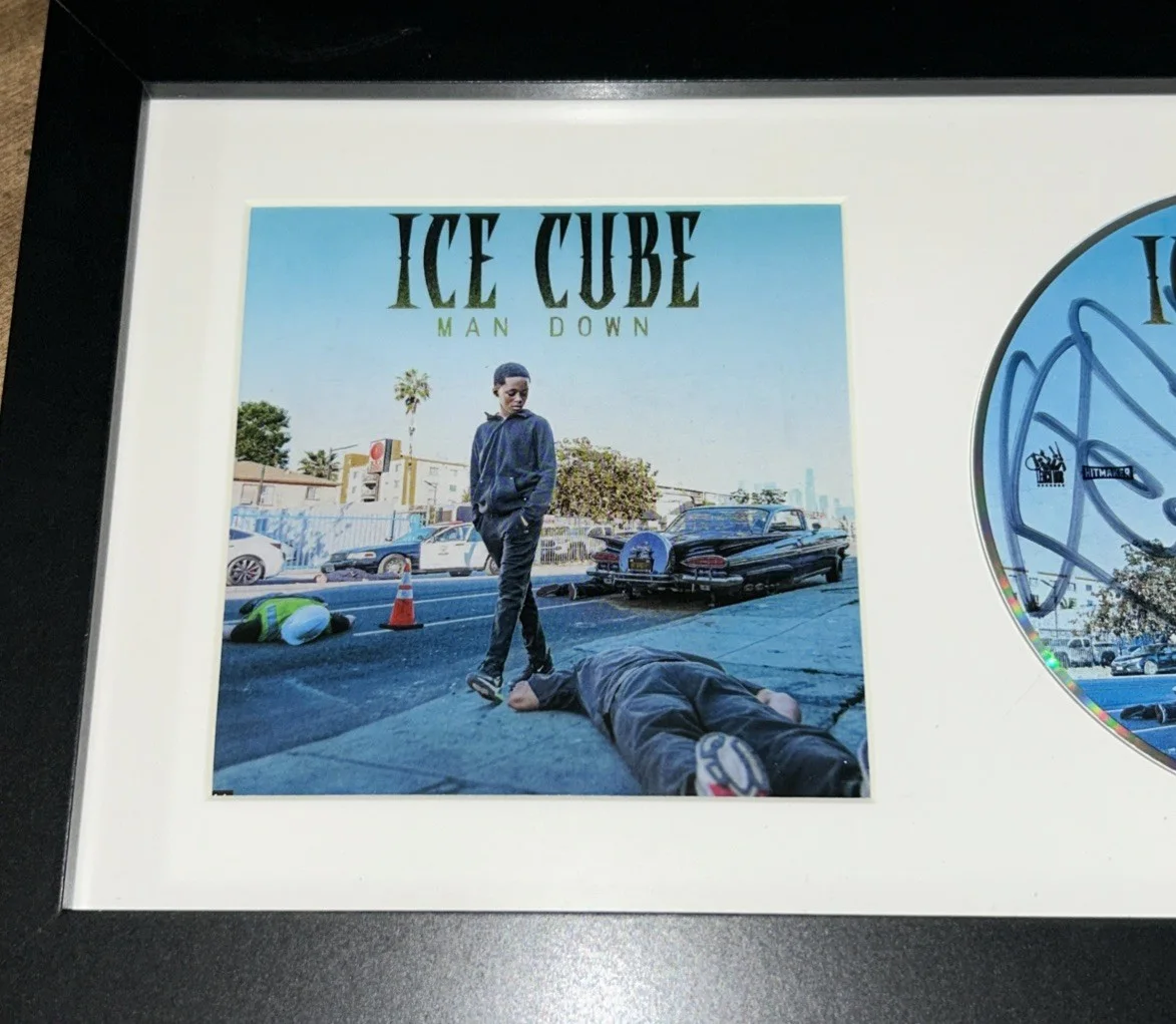 Ice Cube Signed Man Down CD Cover AUTOGRAPHED JSA COA Framed Display, image 2
